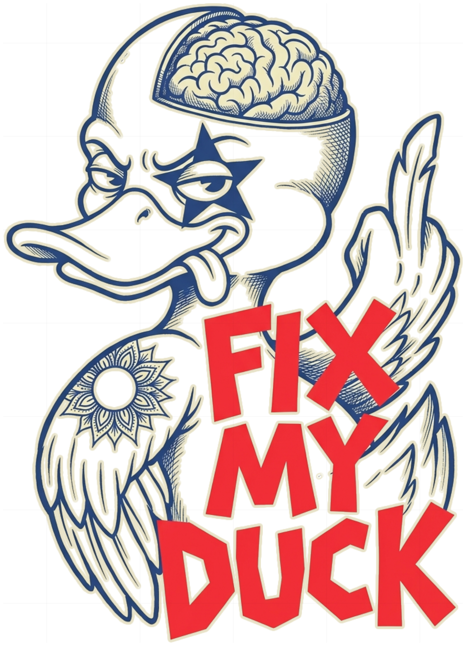 Áo Phông Oversize Unisex Hình Vịt Punk Fix My Duck Streetwear Local Brand Cực Chất - 201026-13-53-KXL