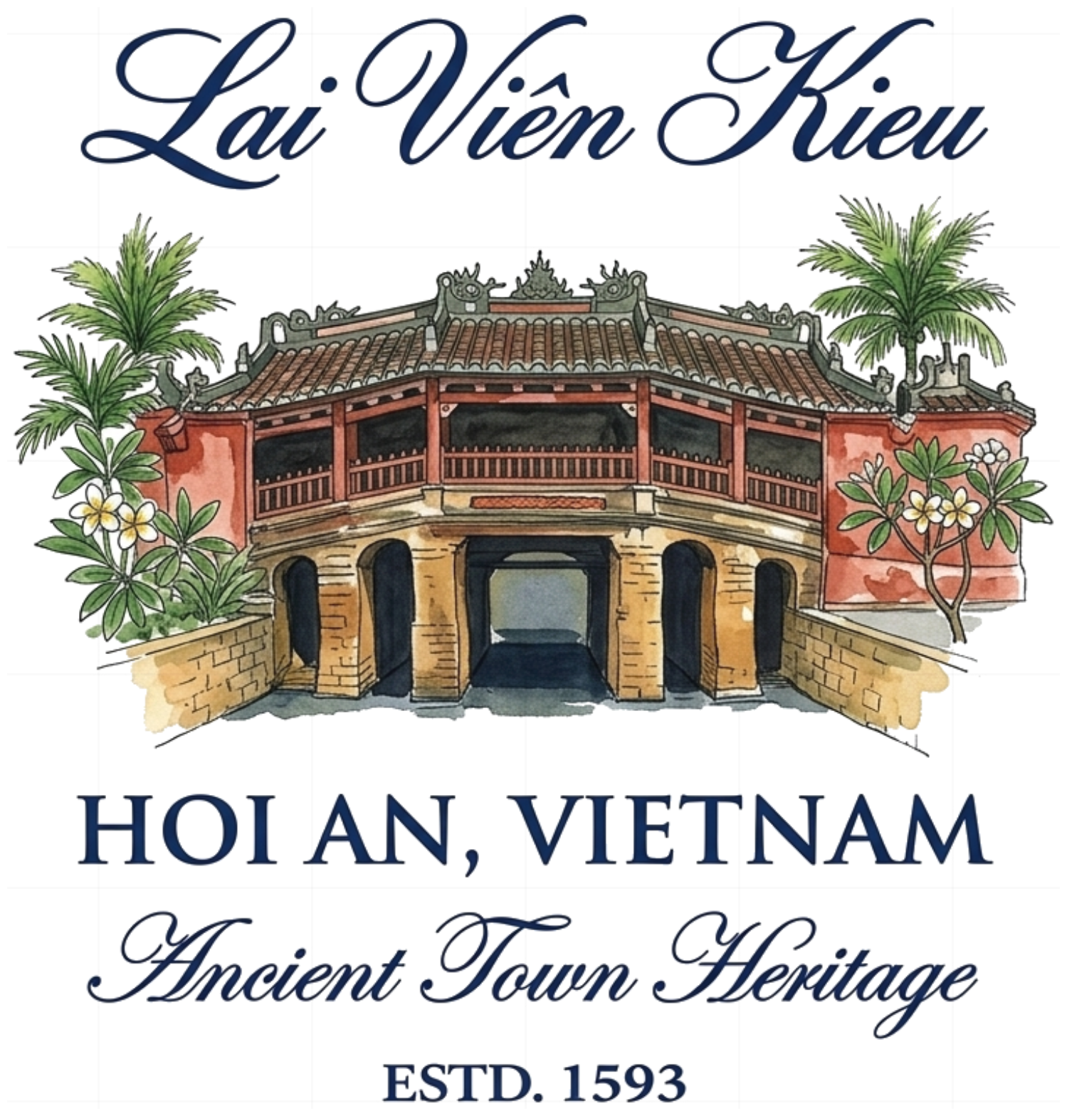 Áo Thun Hội An Heritage Lai Viễn Kiều Chùa Cầu Unisex Cotton Streetwear Cực Chất - 201026-14-23-DRM