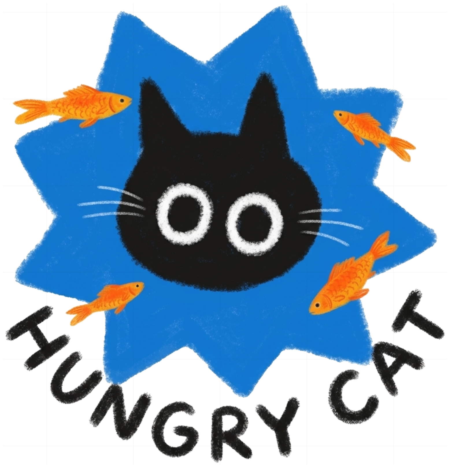 Áo Thun Tay Dài Unisex Hình Mèo Hungry Cat Cực Chất Form Rộng Cotton Streetwear - 201026-14-57-NOS
