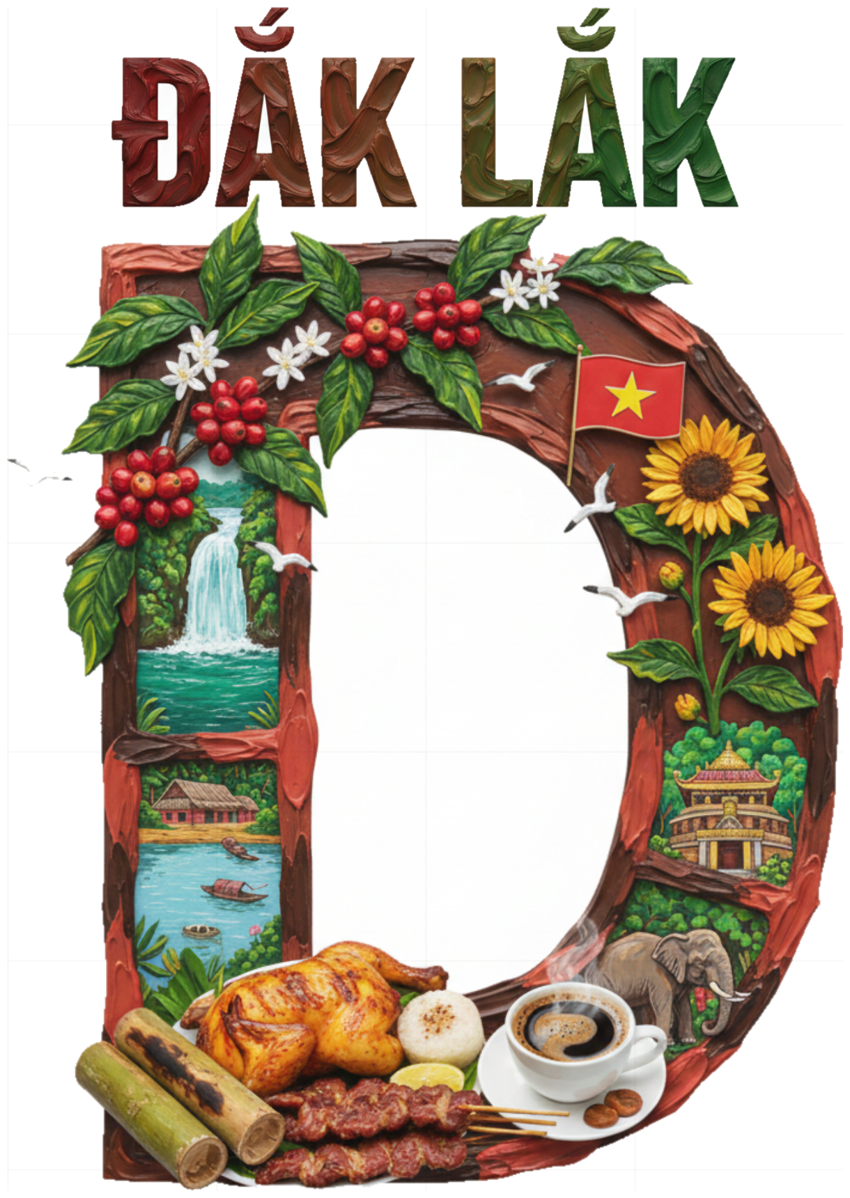 Áo Thun Đắk Lắk Cotton 100% Cao Cấp Áo Phông Trắng Unisex Form Rộng In Hình Đặc Sản Buôn Ma Thuột Local Brand Thời Trang Du Lịch - 210426-10-22-FXO