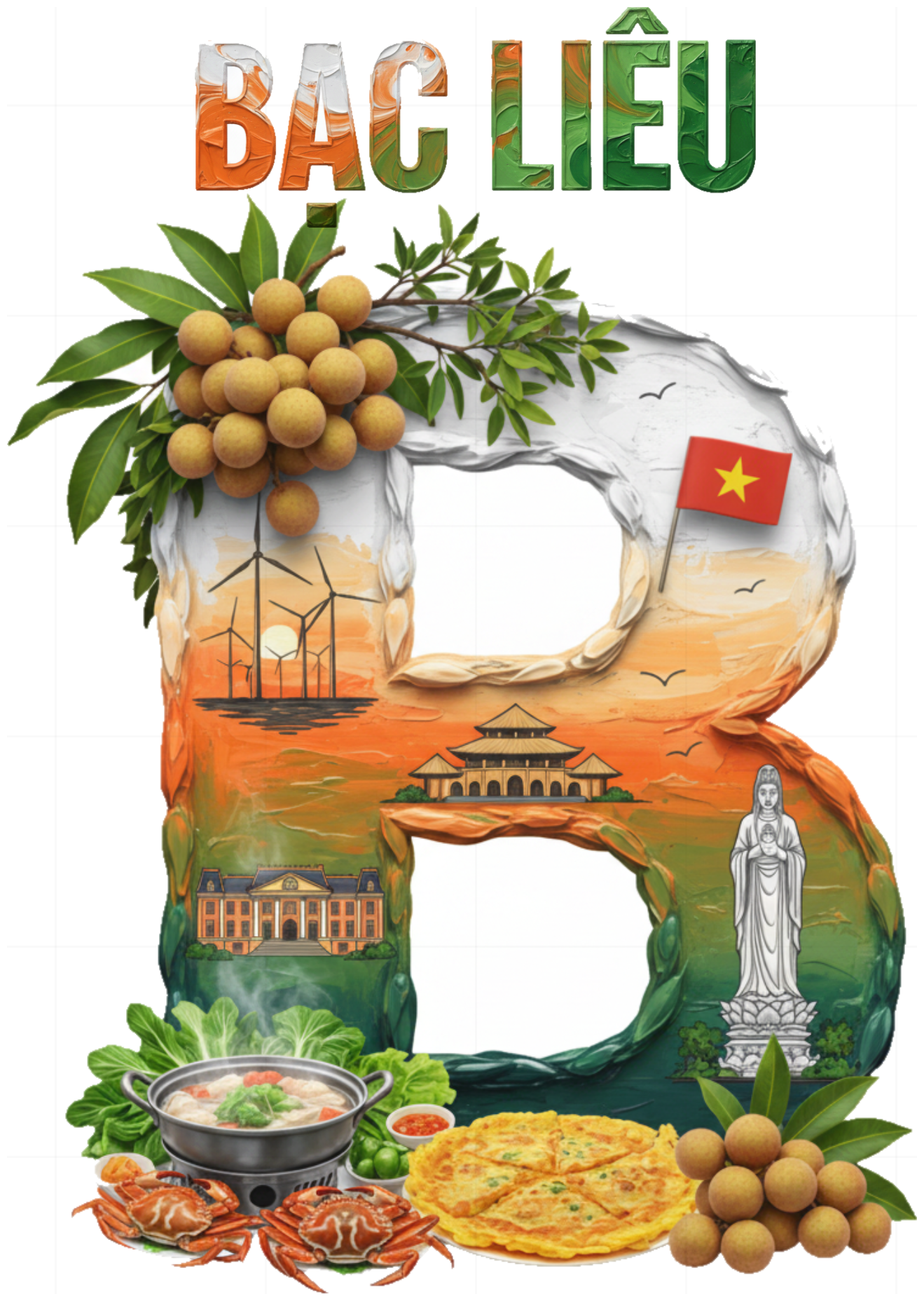 Áo Thun Unisex Bạc Liêu Design - Cotton 100% Phông Trắng Form Rộng Local Brand In Hình Nghệ Thuật Du Lịch Cực Chất 210426-10-57-HUX