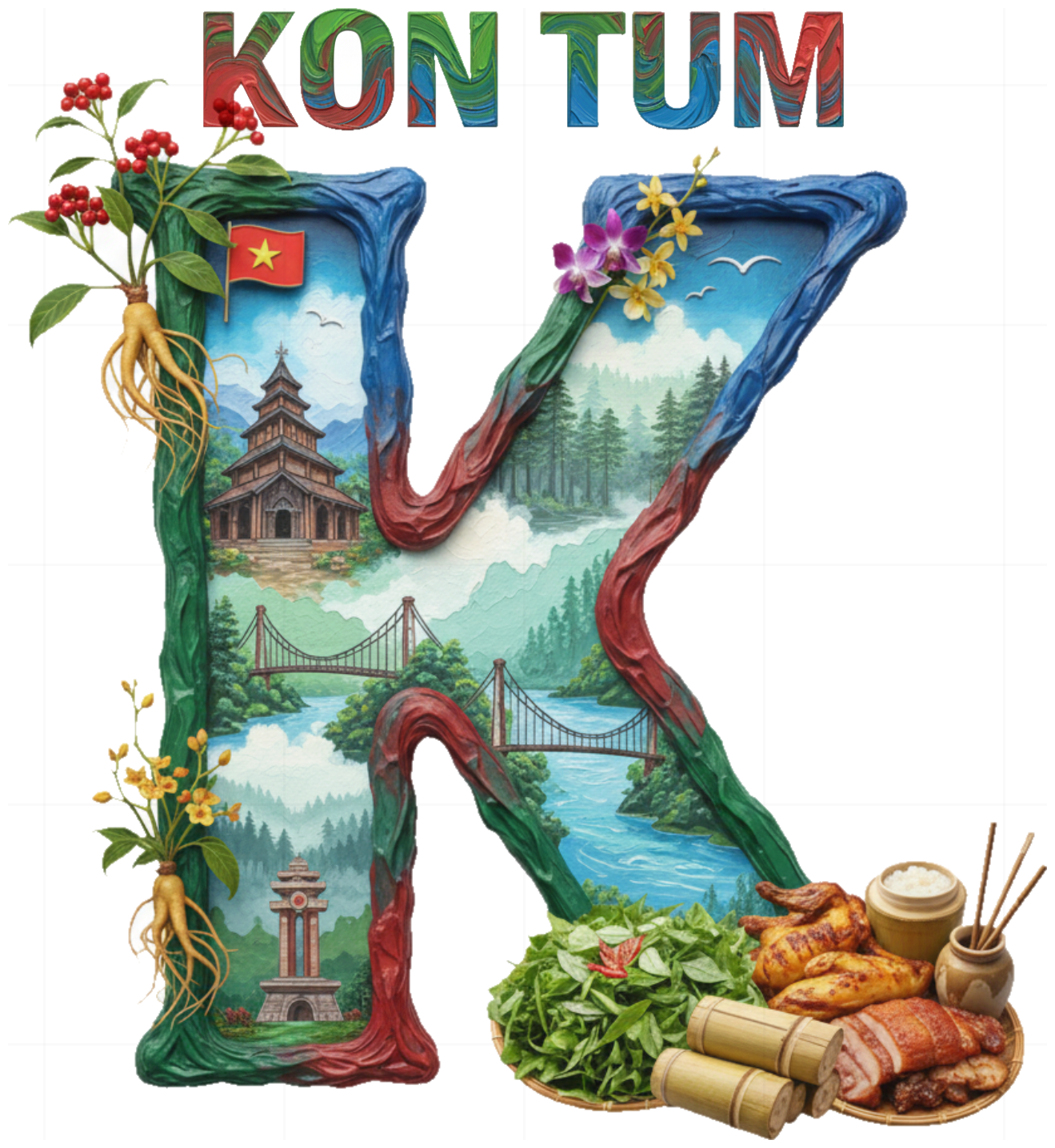 Áo Thun Unisex In Chữ Kon Tum - Cotton 100% Co Giãn 4 Chiều Form Rộng Local Brand - Quà Tặng Du Lịch Tây Nguyên Cực Chất - 210426-15-02-CUN