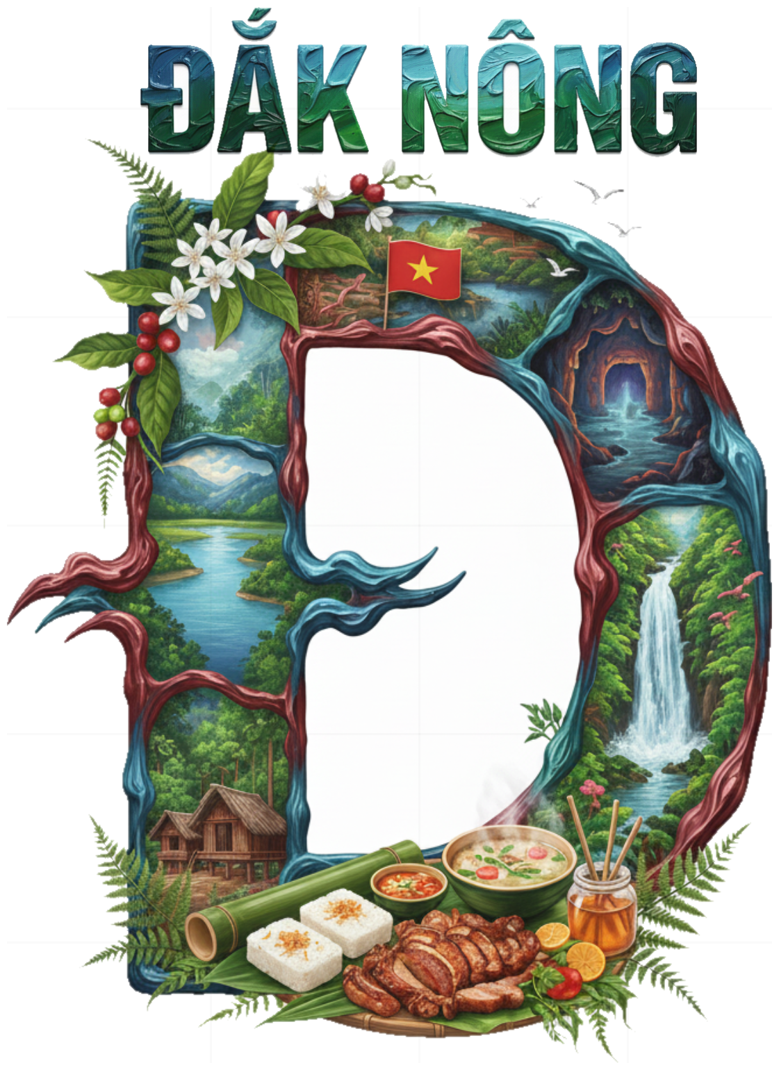 Áo Thun Unisex Trắng In Hình Đắk Nông Tà Đùng Cực Chất - Phông Cotton 100% Co Giãn Form Rộng Xu Hướng Du Lịch Local Brand - 210426-15-10-FMI