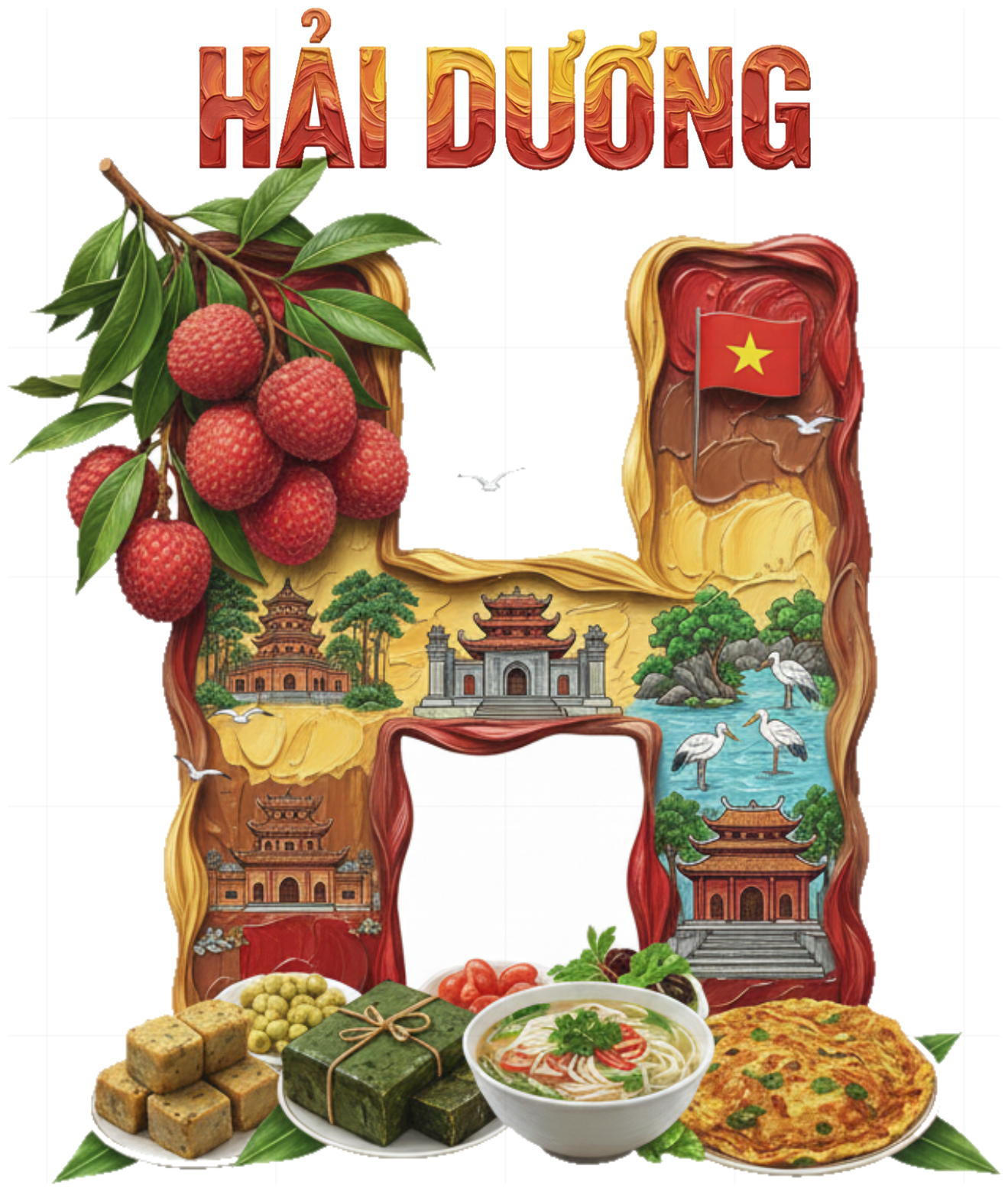 Áo Thun Unisex Hải Dương Chữ H Nghệ Thuật - Áo Phông Trắng Cotton Cao Cấp Trend Du Lịch Local Brand - 210426-16-26-FZQ