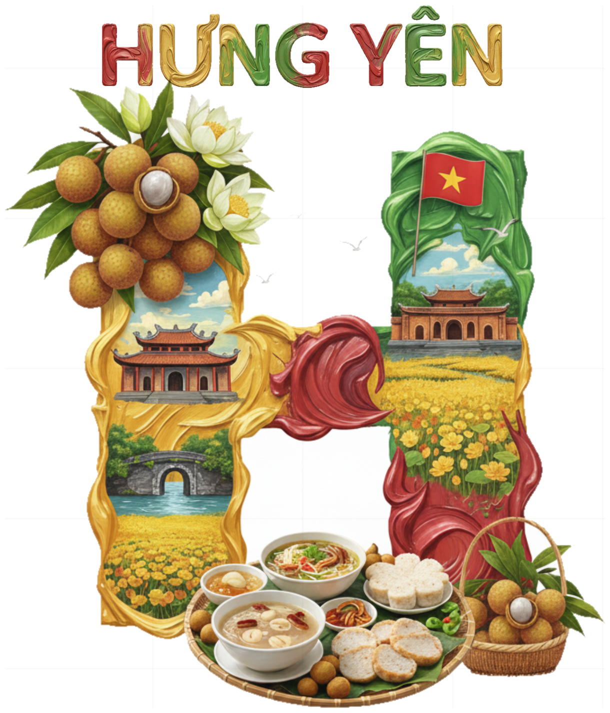 Áo Thun Unisex Form Rộng Cotton 100% - Thiết Kế Di Sản Hưng Yên Phố Hiến - Thời Trang Du Lịch Việt Nam Local Brand - 210426-16-30-PIW