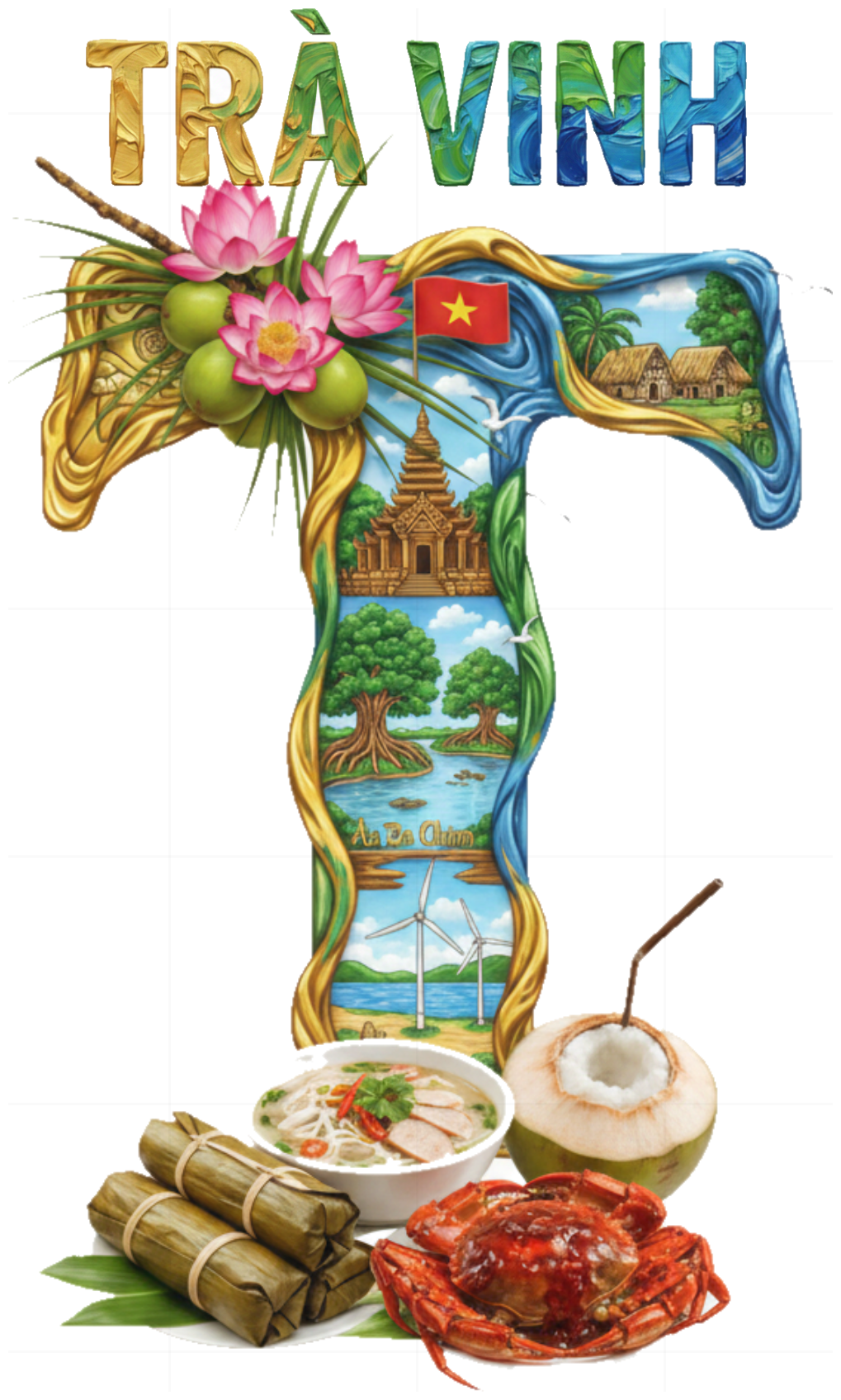 Áo Thun Trà Vinh Design - Áo Phông Unisex Cotton 100% Form Rộng Cao Cấp - Streetwear Du Lịch Cực Chất - 210426-16-57-LAP