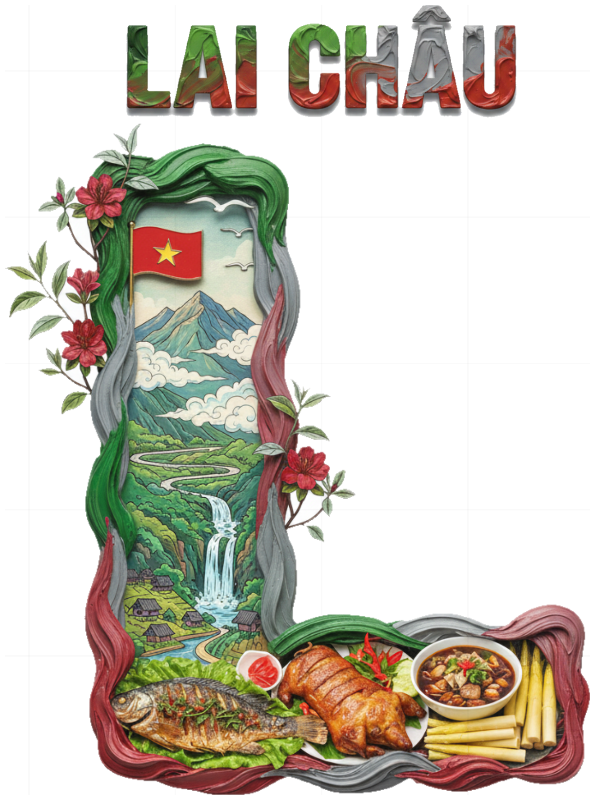 Áo Thun Unisex Phông In Chữ Design Lai Châu - Áo Phông Nam Nữ Cotton Co Giãn Du Lịch Tây Bắc Cực Chất - 210426-17-27-NTJ