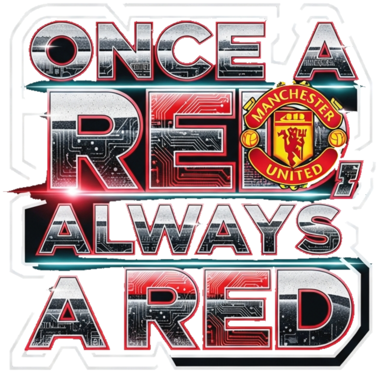 Áo Thun Manchester United Once a Red Always a Red - Phông Trắng Unisex Form Rộng Oversize Cotton 100% - Style Y2K Cyber Ghetto Streetwear - 210526-08-13-DUX
