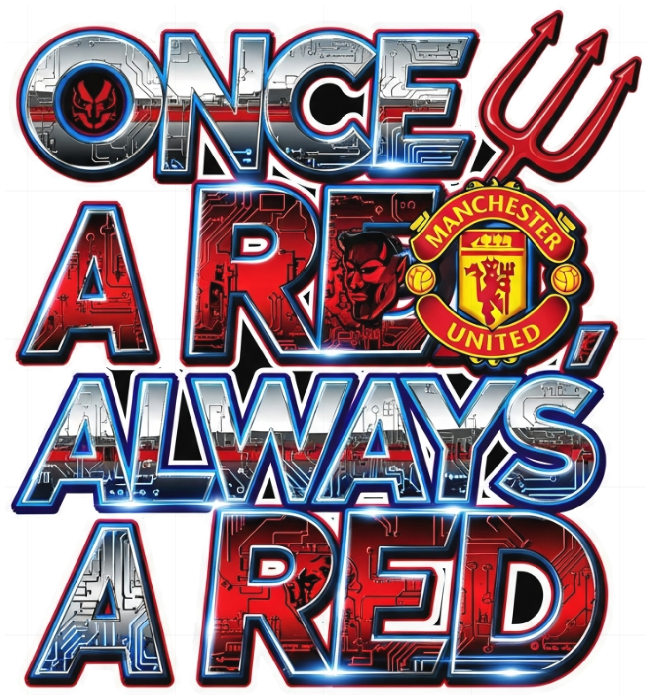 Áo Thun Đen Manchester United - Phong Cách Y2K Cyber Ghetto 'Once a Red Always a Red' Streetwear Nam Nữ Cực Chất - 210526-08-13-FDB