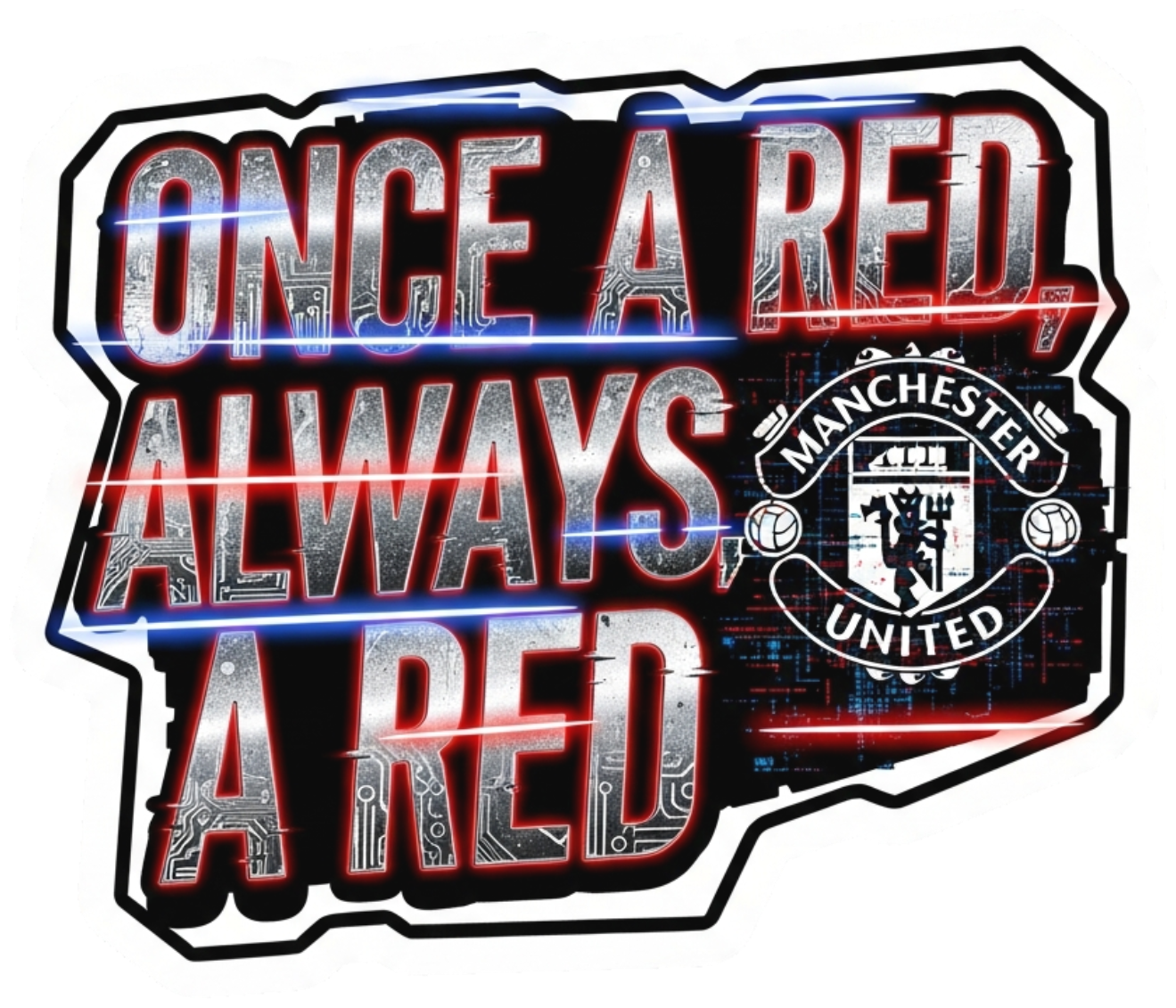 Áo Thun Nam Nữ Unisex MU Manchester United Trắng Once a Red Always a Red Phông Rộng Cotton Co Giãn Cao Cấp Phong Cách Y2K Cyber-Ghetto - 210526-08-13-FEQ