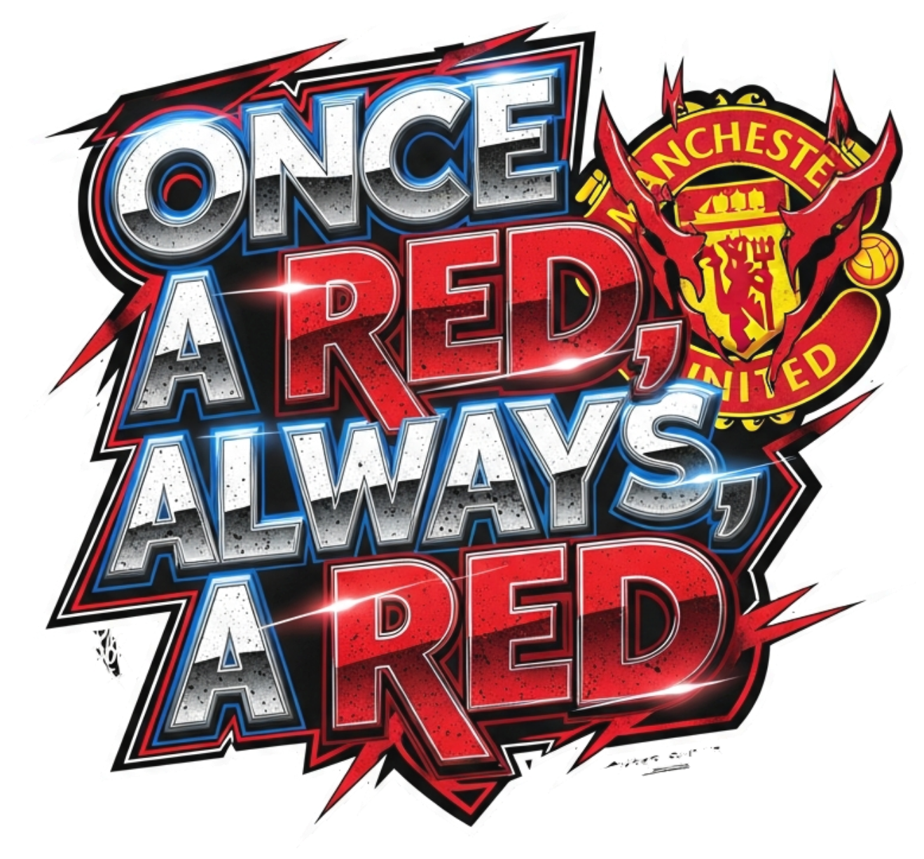 Áo Thun Nam Nữ Unisex MU Manchester United Once A Red Always A Red Phong Cách Y2K Cyber Ghetto Form Rộng Cotton Co Giãn Cực Chất - 210526-08-13-YKT