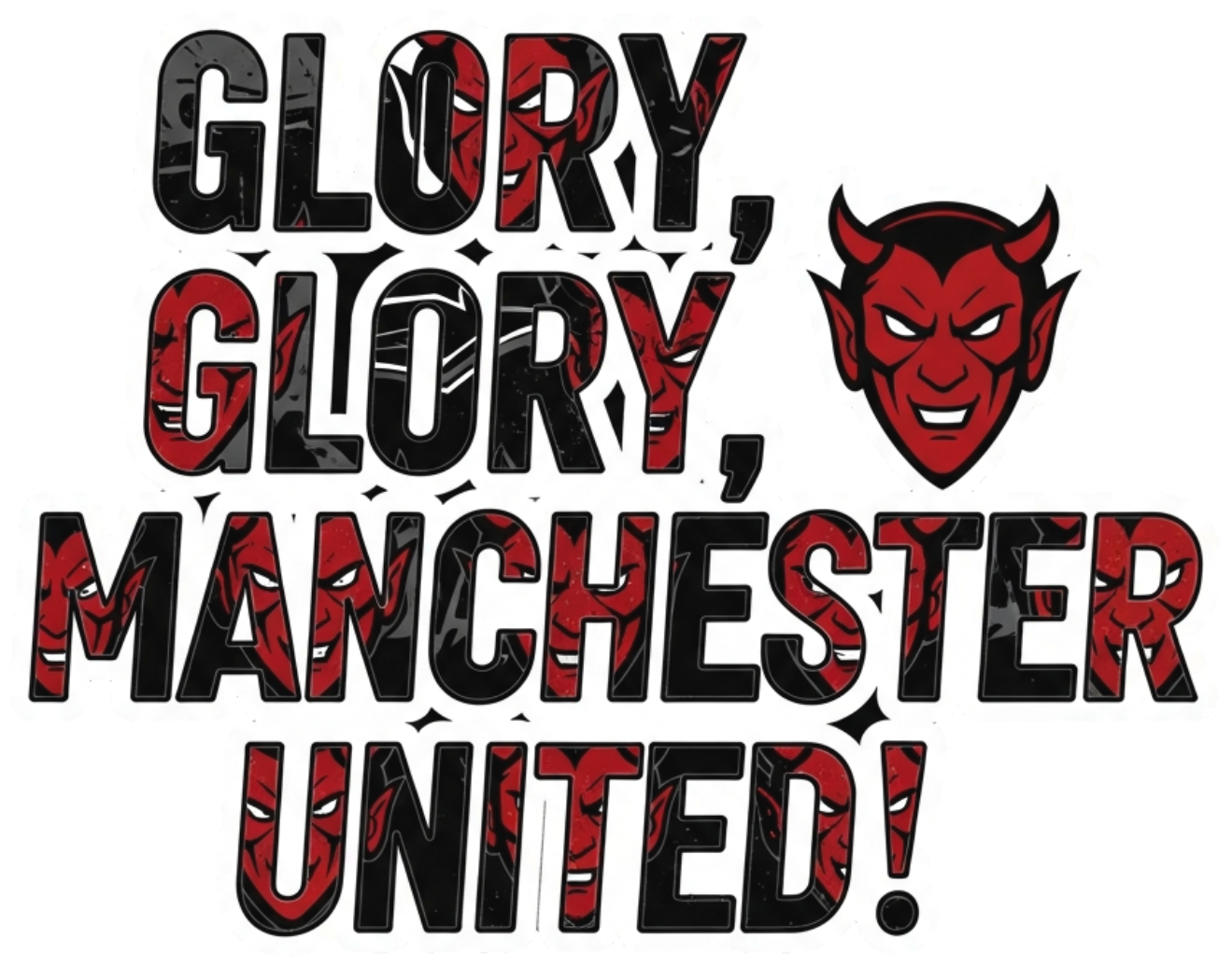 Áo Thun Manchester United Glory Glory Red Devils Unisex Cotton Form Rộng Phông Trắng Thời Trang Cực Chất - 210526-08-39-ODJ