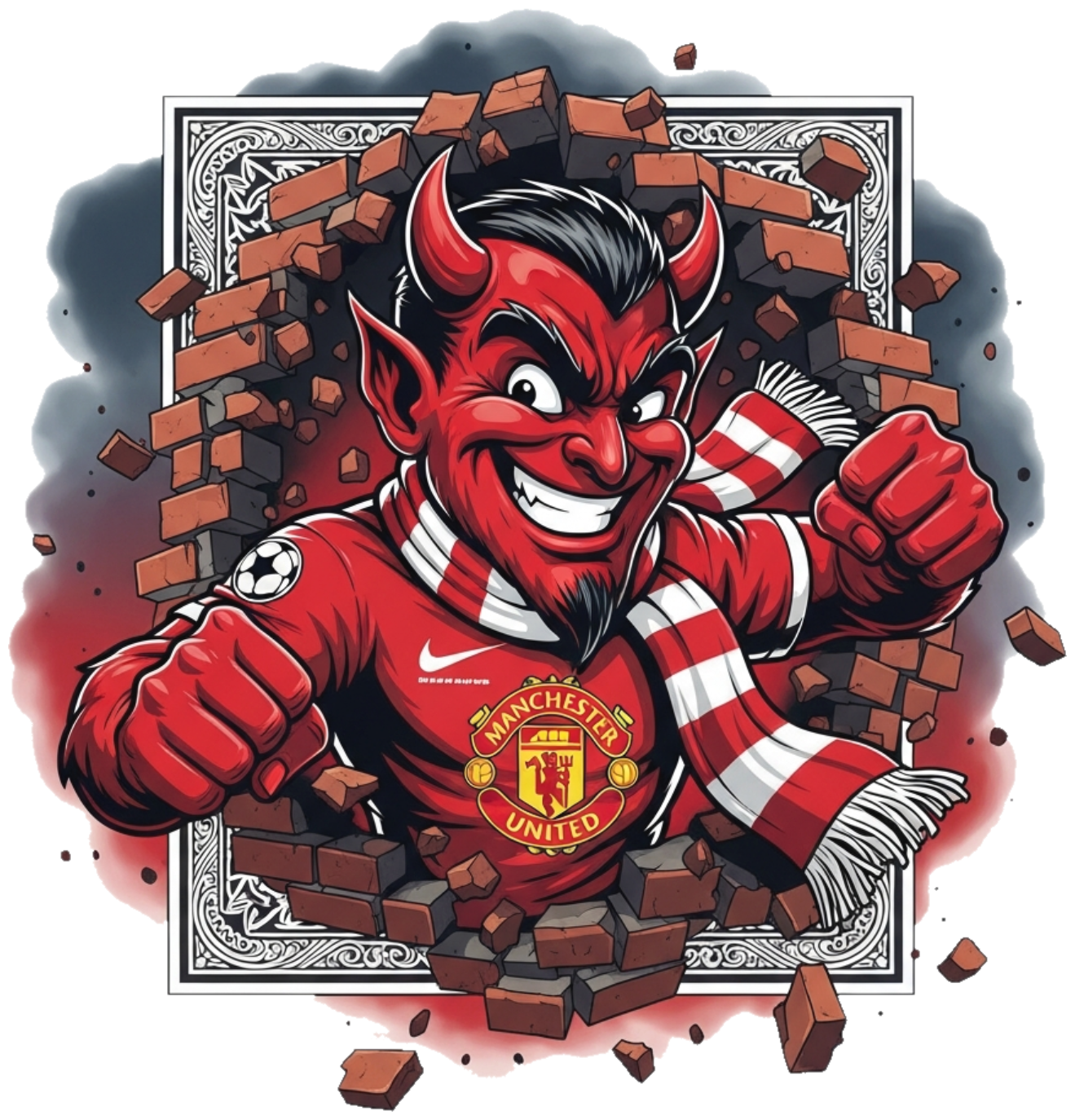 Áo Thun Manchester United Quỷ Đỏ Phá Phách Unisex Form Rộng Cotton Cao Cấp - Streetwear Fashion Design - 210526-09-05-CCR