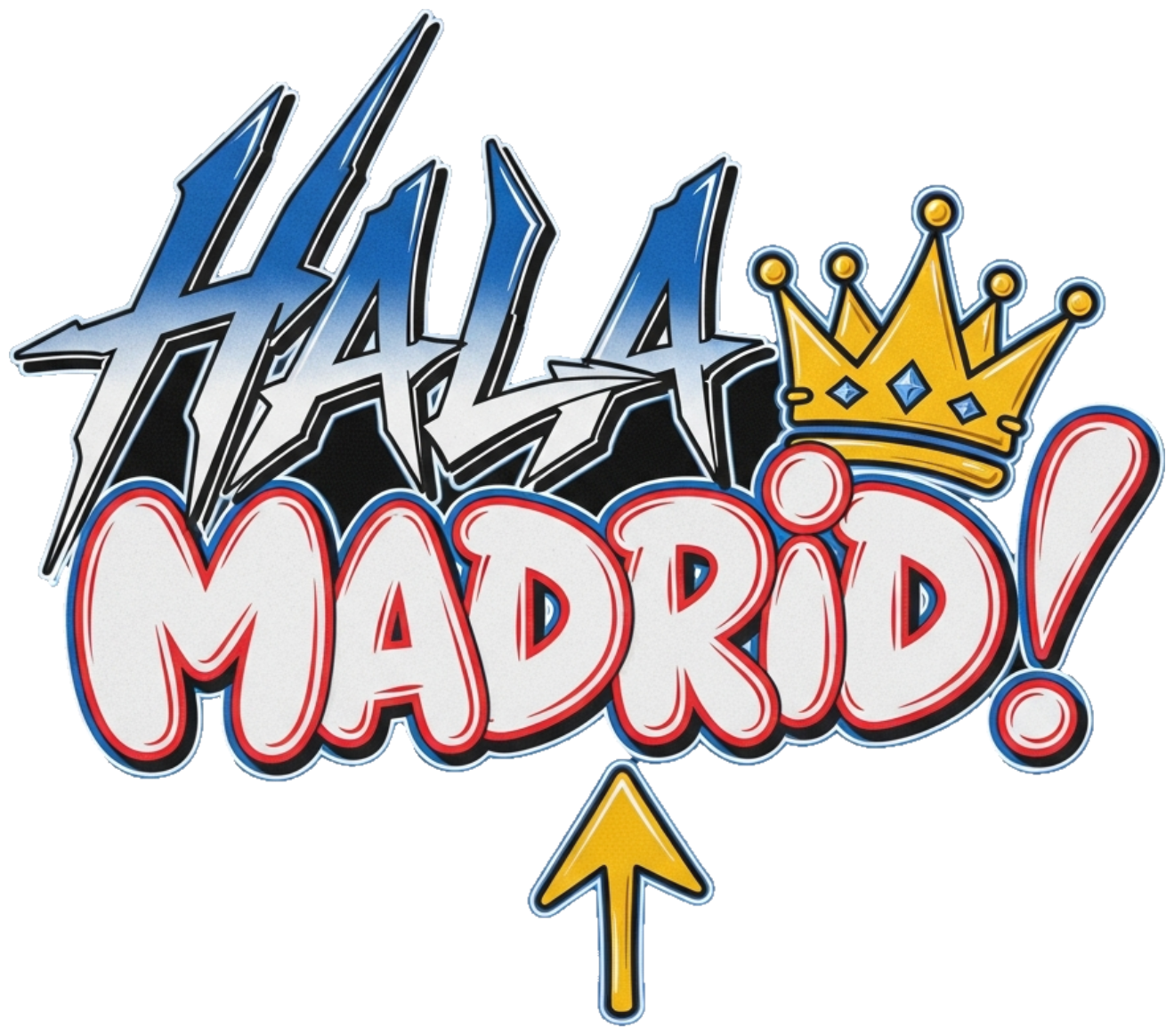 Áo Thun Hala Madrid Design Graffiti Streetwear - Áo Phông Trắng Unisex Form Rộng Cotton Cao Cấp 210526-09-41-NFV