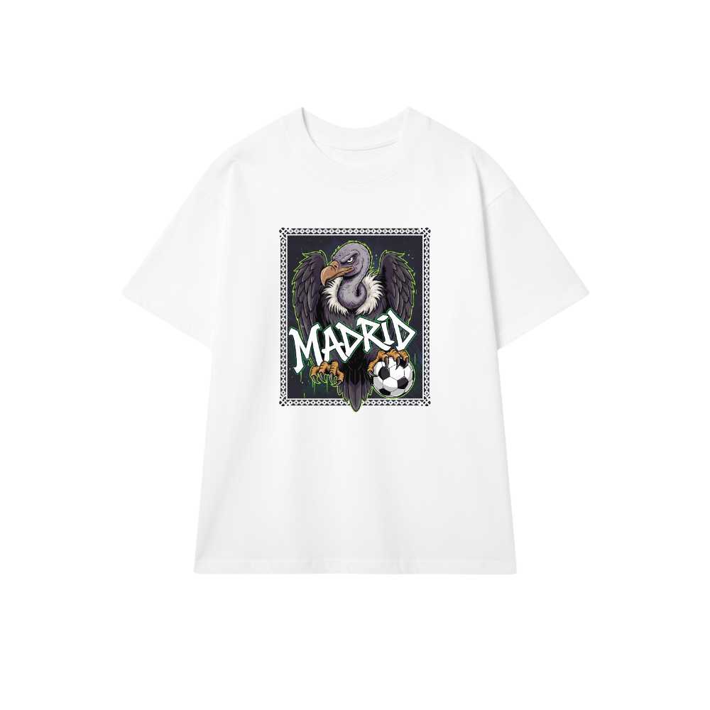 Áo Thun Unisex Streetwear Y2K In Hình Kền Kền Madrid Cực Chất - Phông Trắng Form Rộng Cotton Cao Cấp Đồ Đôi Nam Nữ Hip-hop Bụi Bặm - 210526-10-02-LHG