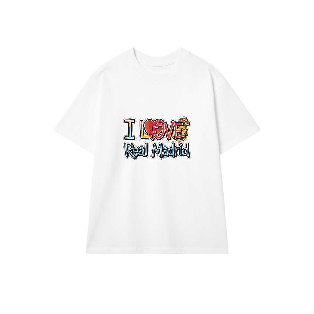 Áo Thun Unisex I LOVE Real Madrid Phong Cách Graffiti - Áo Phông Nam Nữ Cotton 100% Co Giãn Oversize Local Brand Cực Chất - 210526-10-16-BCM