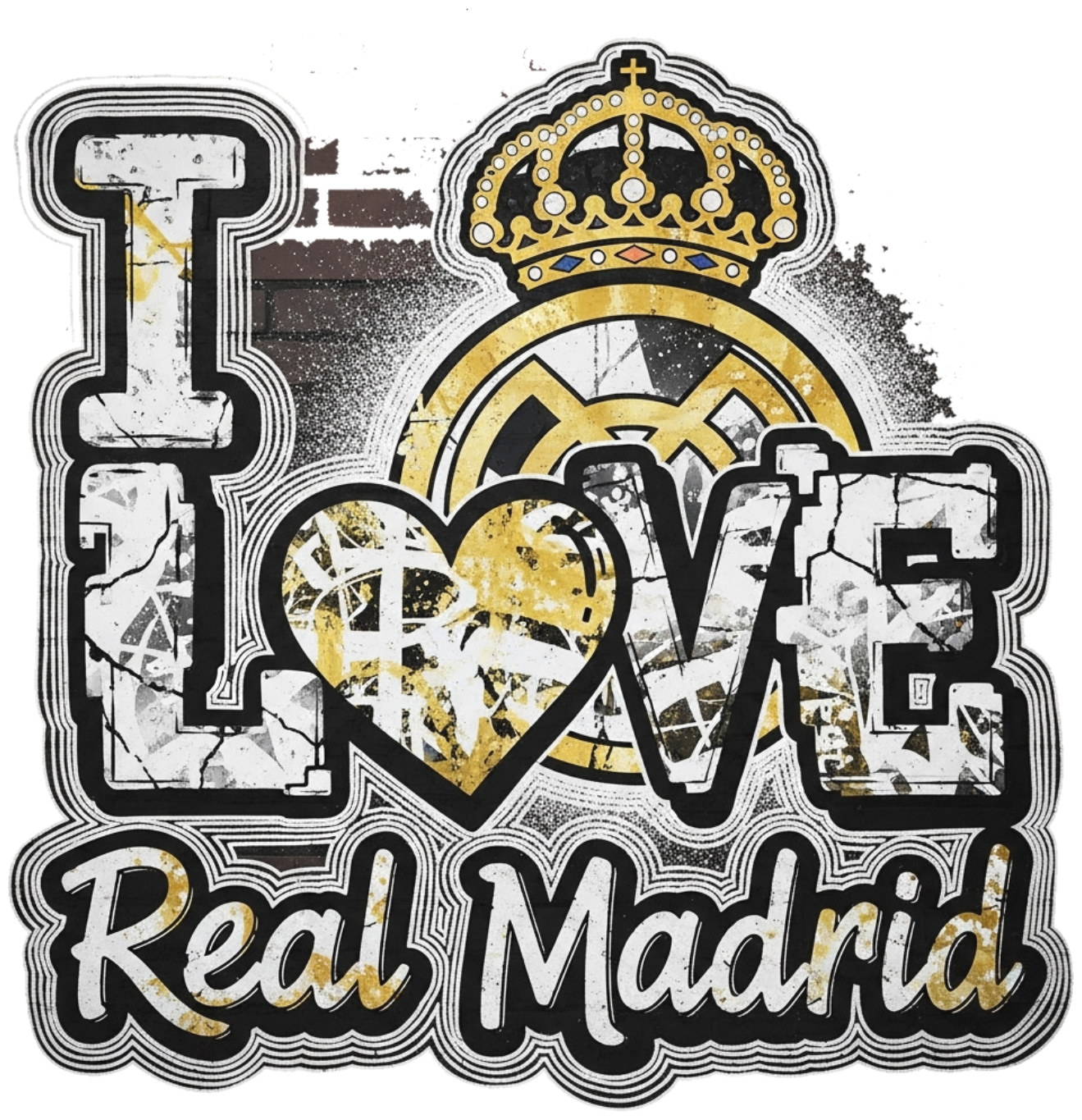 Áo Thun Unisex I LOVE Real Madrid Graffiti Cực Chất - Áo Phông Nam Nữ Form Rộng Cotton Co Giãn Thoáng Mát Trendy 2024 - 210526-10-16-IOQ