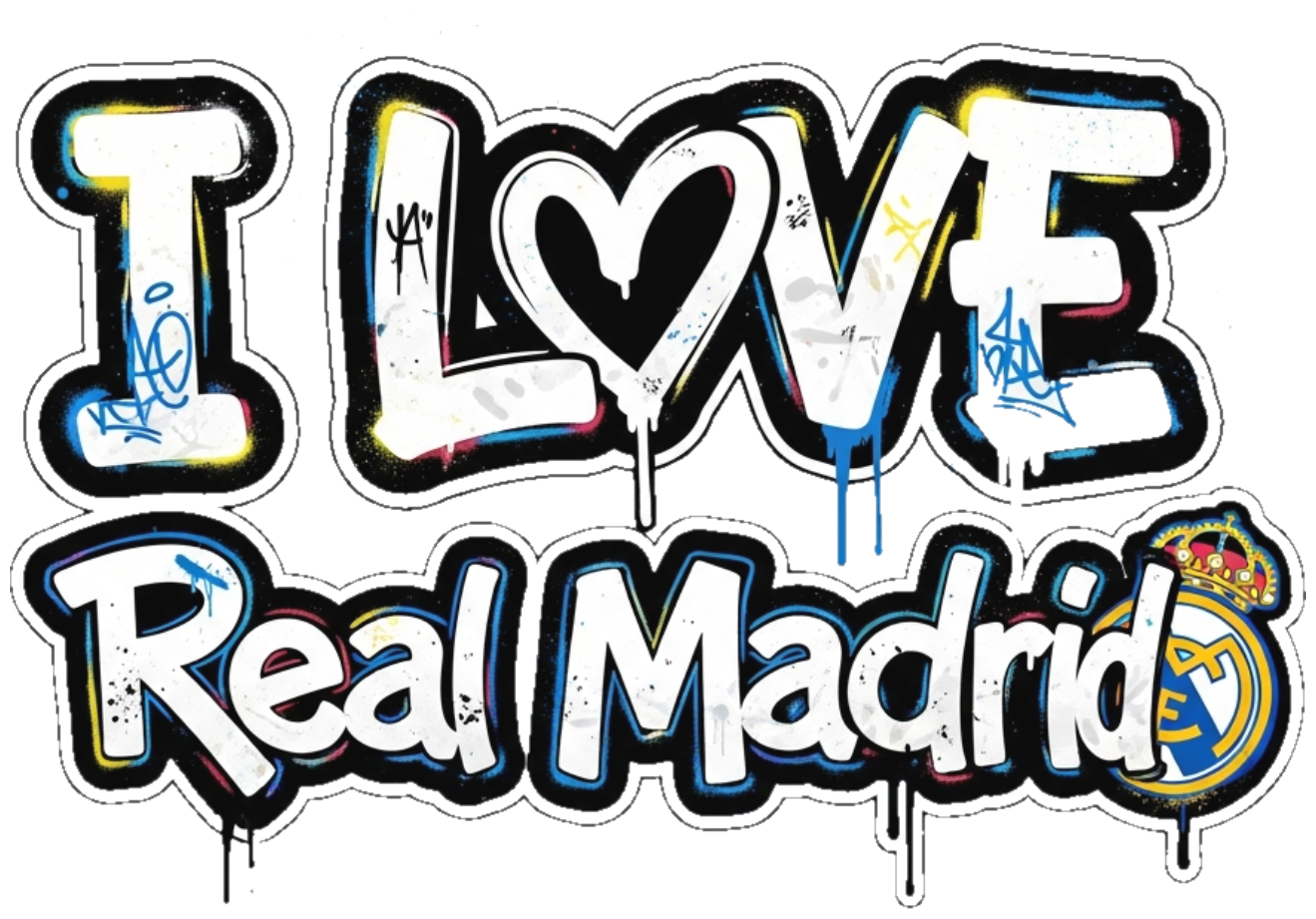 Áo Thun Real Madrid Unisex Form Rộng - Áo Phông Nam Nữ I Love Real Madrid Graffiti Cực Chất - Cotton 100% Co Giãn 4 Chiều - 210526-10-16-OZQ