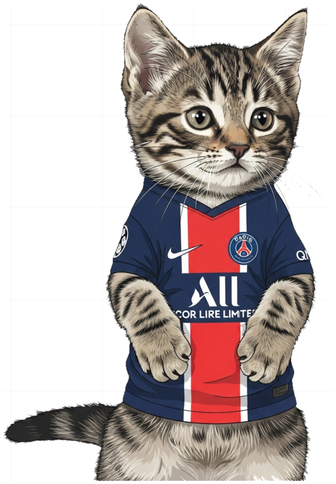 Áo Thun Unisex Phông Trắng In Hình Mèo Con PSG Đứng 2 Chân Cực Cute - Áo Phông Cotton 4 Chiều Form Rộng Thoải Mái Đi Chơi Du Lịch Trend 2024 - 210526-14-50-AGR