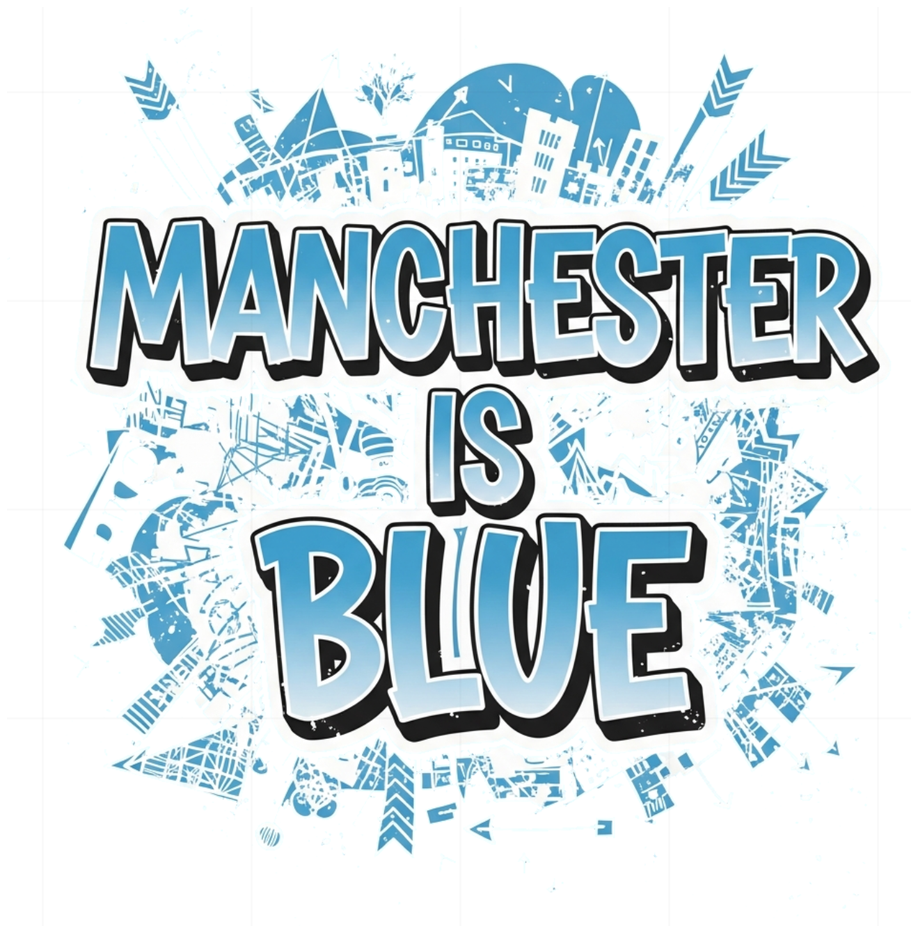 Áo Thun Unisex Trắng Manchester is Blue Cotton Co Giãn Form Rộng Streetwear Cực Chất Cho Fan Man City 210526-15-00-HTN