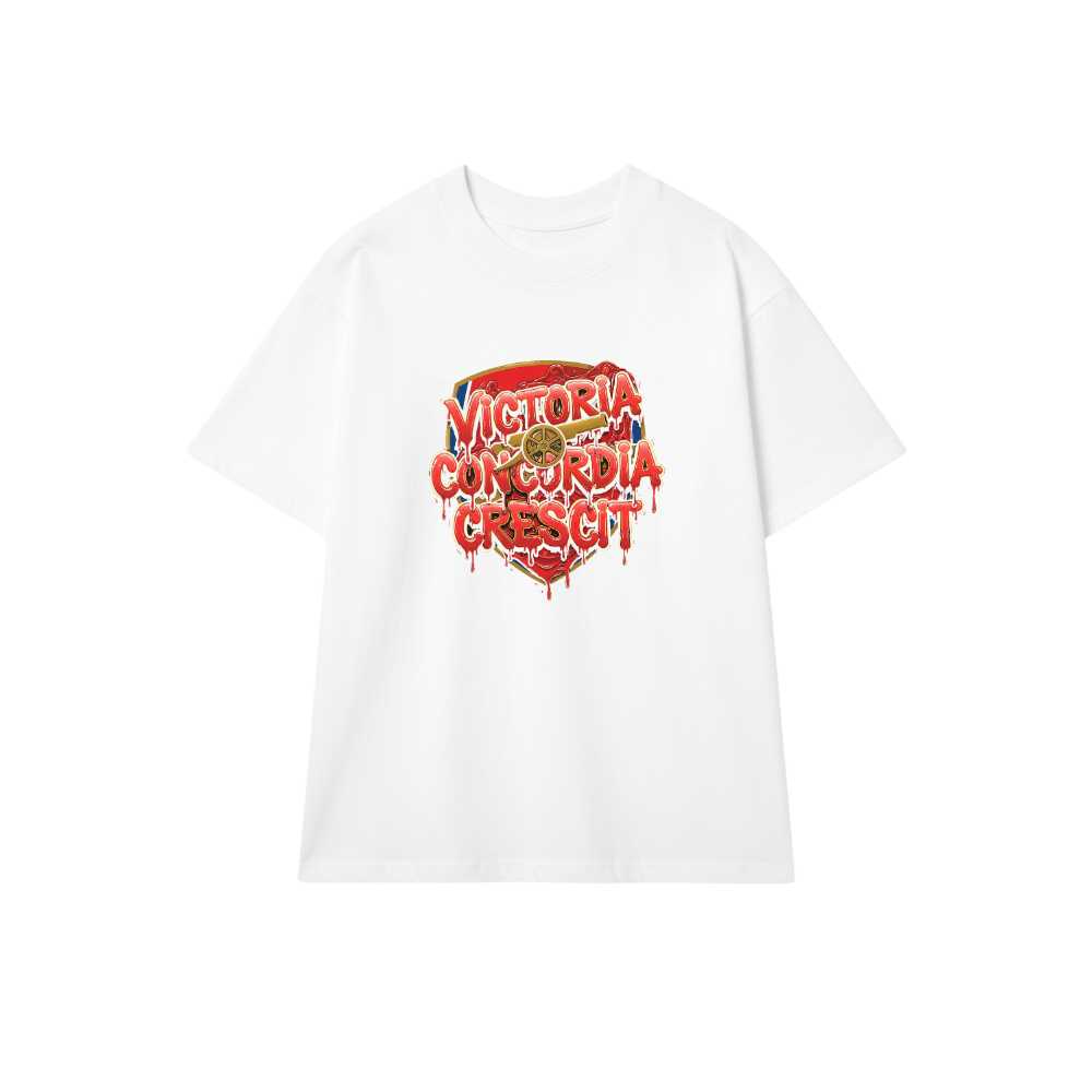 Áo Thun Arsenal Victoria Concordia Crescit Graffiti Slime Đỏ - Áo Phông Unisex Cotton Form Rộng Streetwear Cực Chất - 210526-15-24-YXO