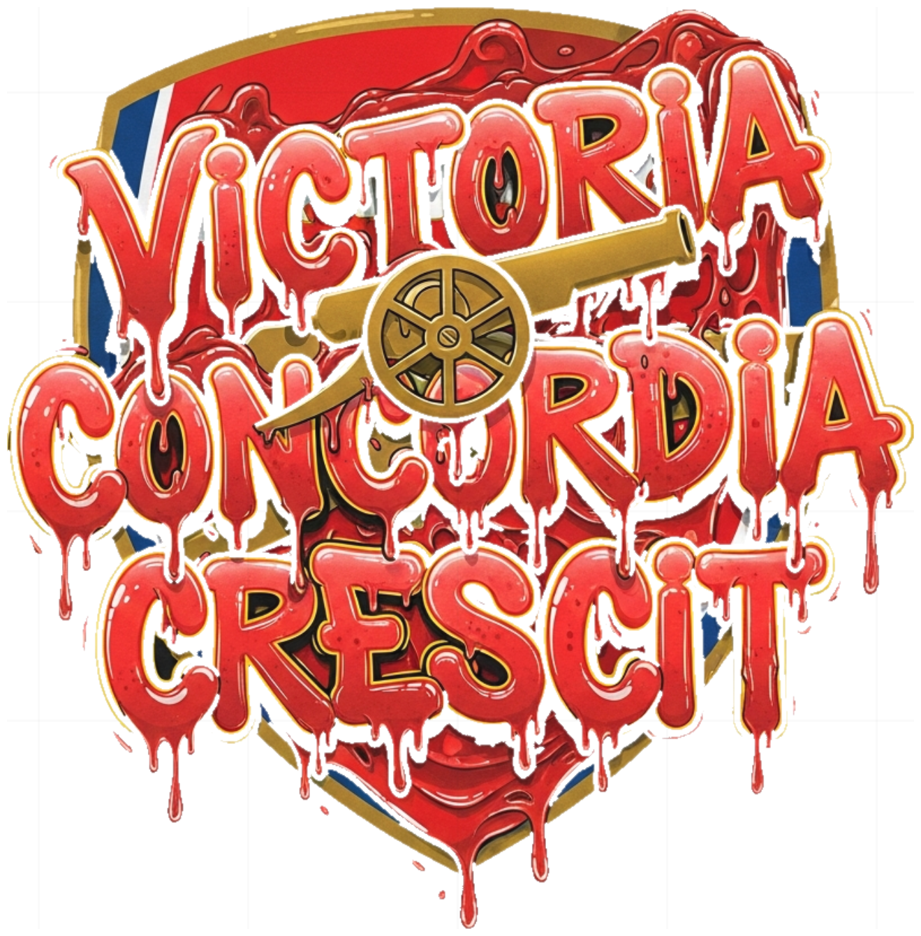 Áo Thun Arsenal Victoria Concordia Crescit Graffiti Slime Đỏ - Áo Phông Unisex Cotton Form Rộng Streetwear Cực Chất - 210526-15-24-YXO