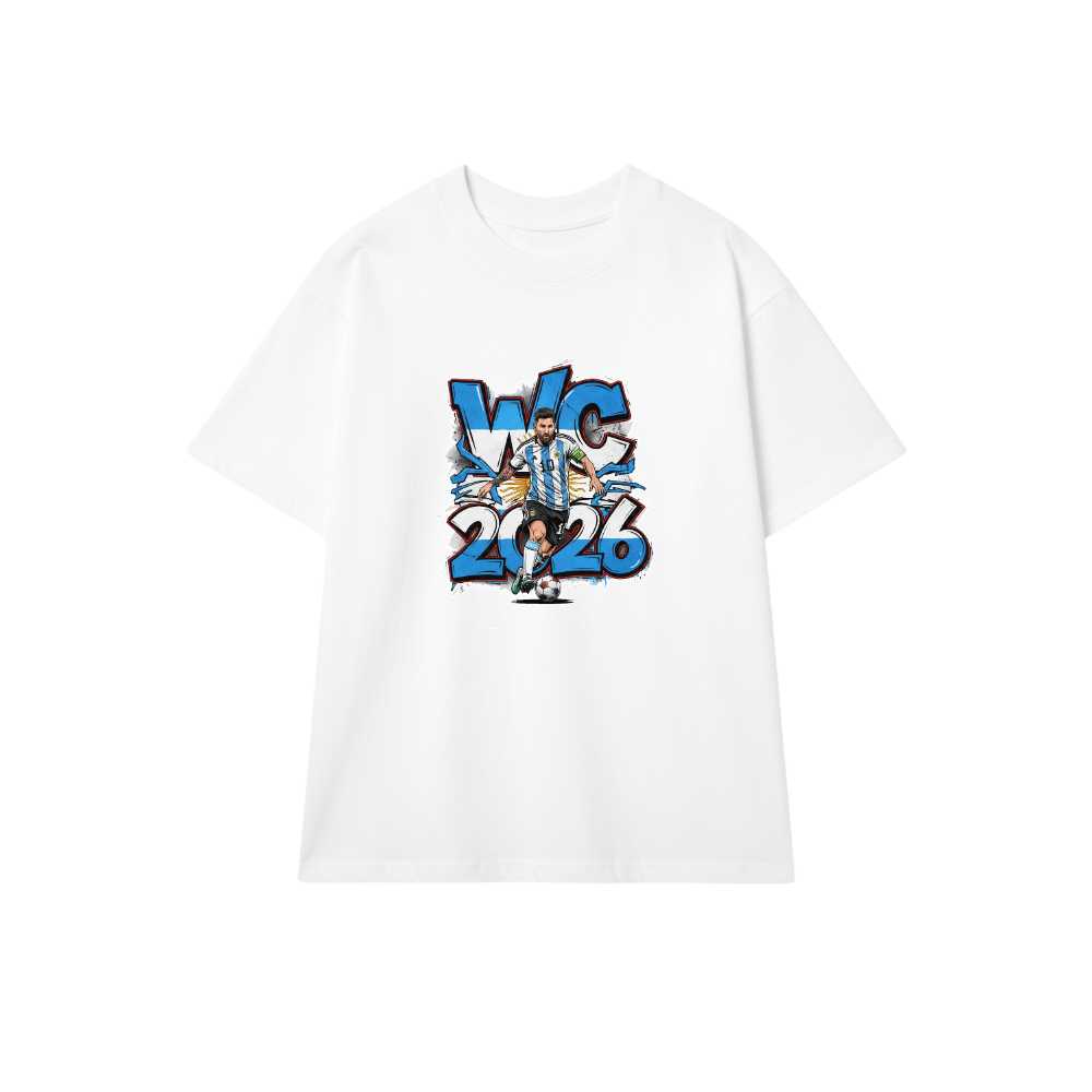 Áo Thun Nam Nữ World Cup 2026 Messi Argentina Graffiti Cotton 100% Co Giãn 4 Chiều Form Rộng Streetwear - 210526-16-03-EST