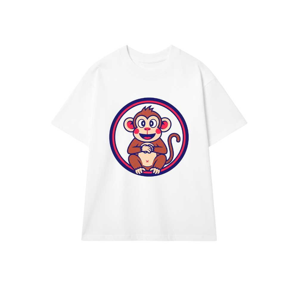 Áo Thun Trắng In Hình Khỉ Cartoon Design Cá Tính - 210526-17-46-EEK