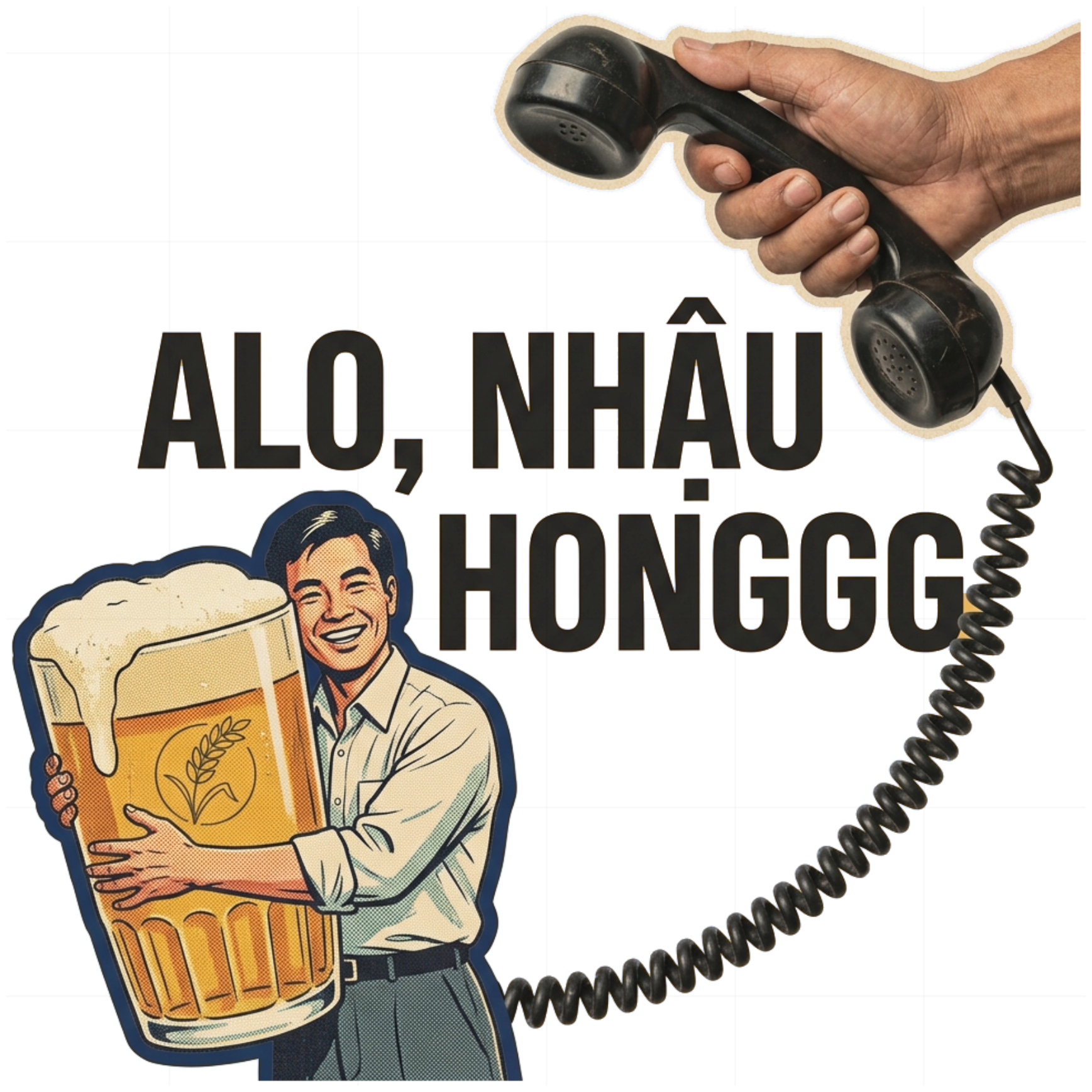 Áo Thun Alo Nhậu Honggg Phong Cách Retro Unisex Form Rộng Cotton Streetwear vietnam.yo - 210826-15-34-AVB