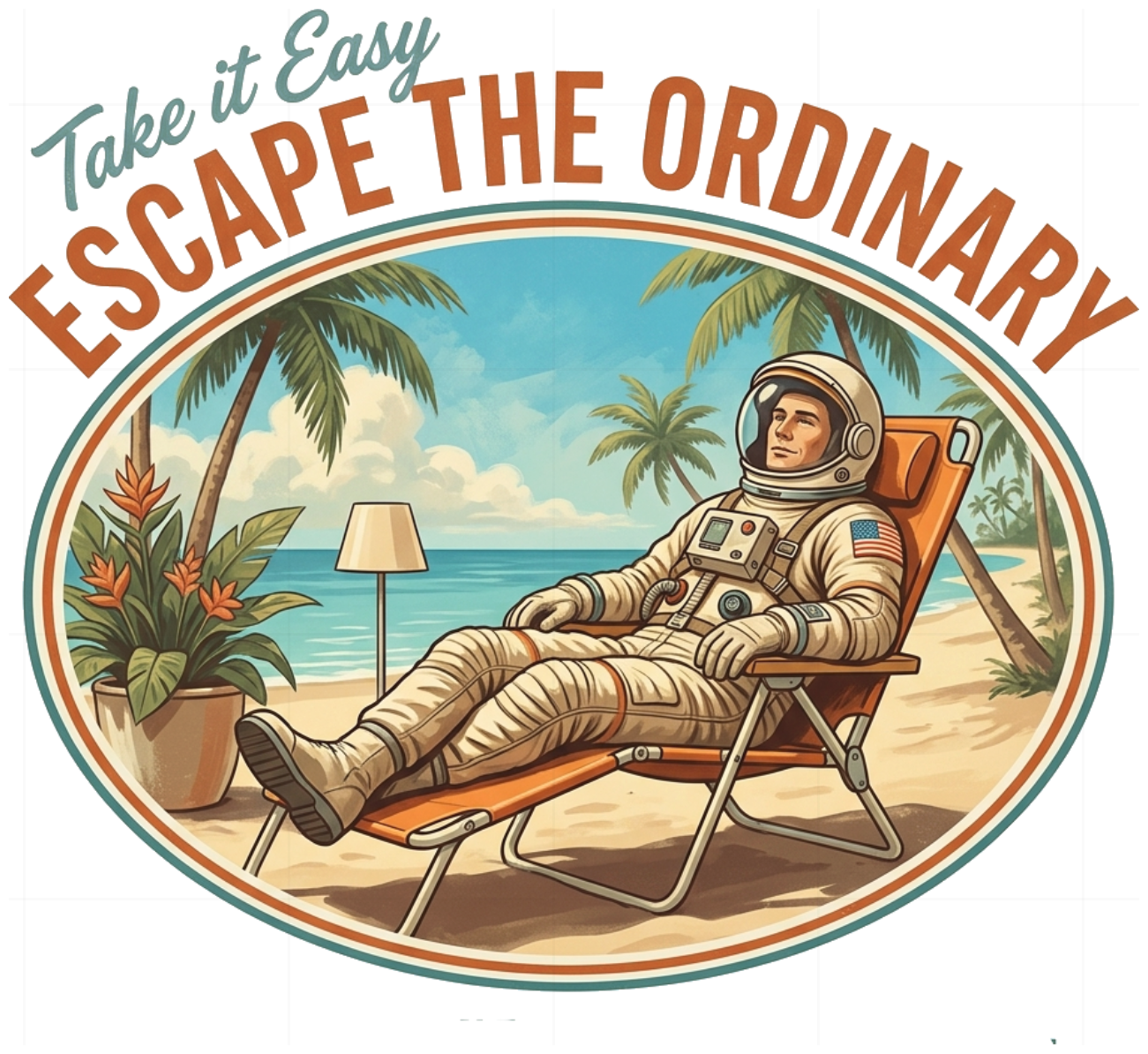 Áo Thun Unisex Vintage Astronaut Phi Hành Gia Escape The Ordinary Form Rộng Cotton Cao Cấp - 210826-18-30-SZJ