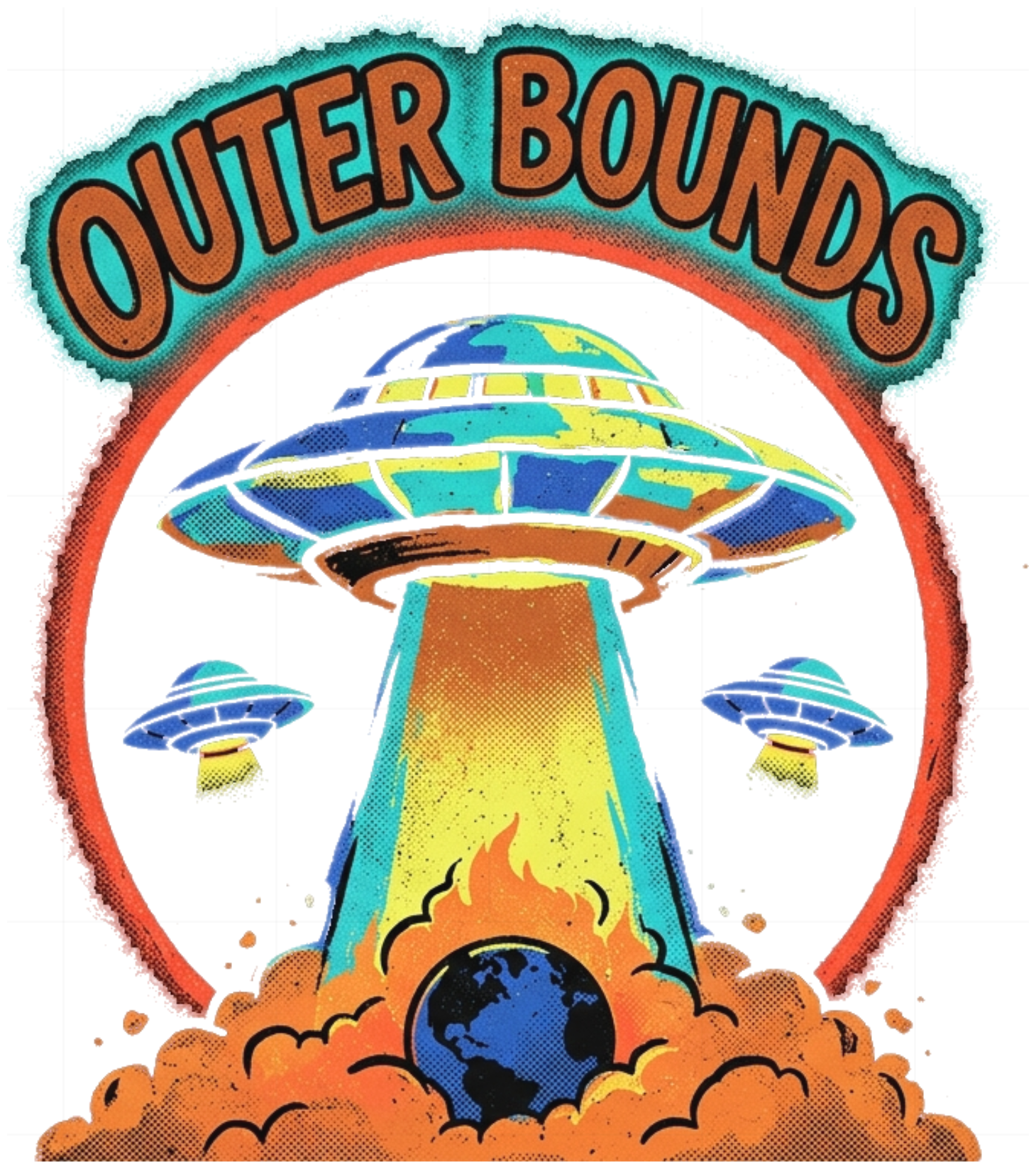 Áo Thun Unisex Outer Bounds UFO Retro Sci-Fi Form Rộng Cotton Co Giãn 4 Chiều Cực Chất - 210826-18-51-RPL