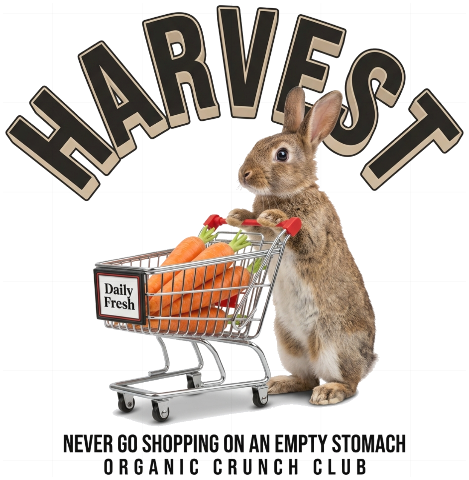 Áo Thun Unisex HARVEST BUNNY Thỏ Đẩy Xe Cà Rốt Form Rộng Cotton Cao Cấp Streetwear Vintage 210826-19-34-OOW