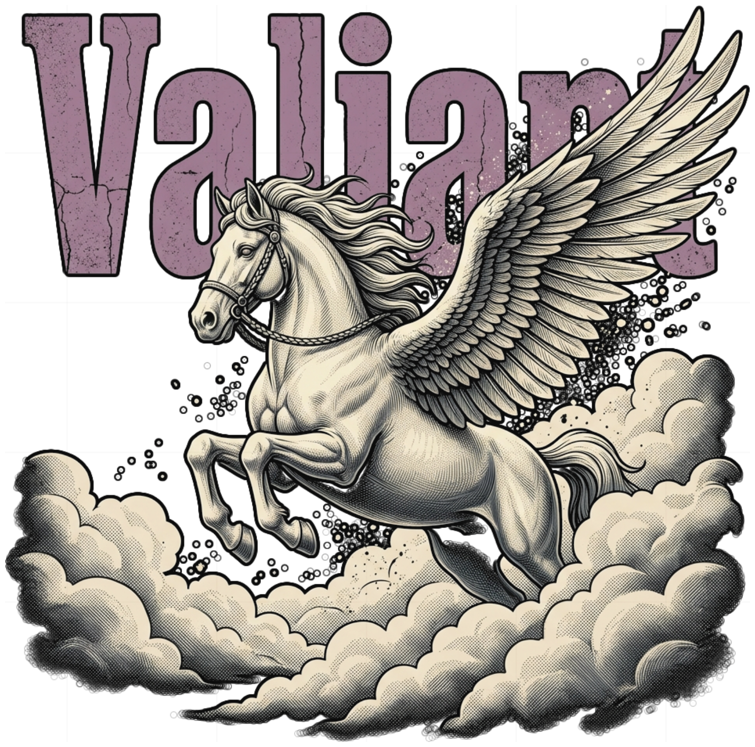 Áo Thun Unisex Valiant Pegasus Streetwear Phông Rộng Cotton Co Giãn Local Brand - 210826-19-57-RUI