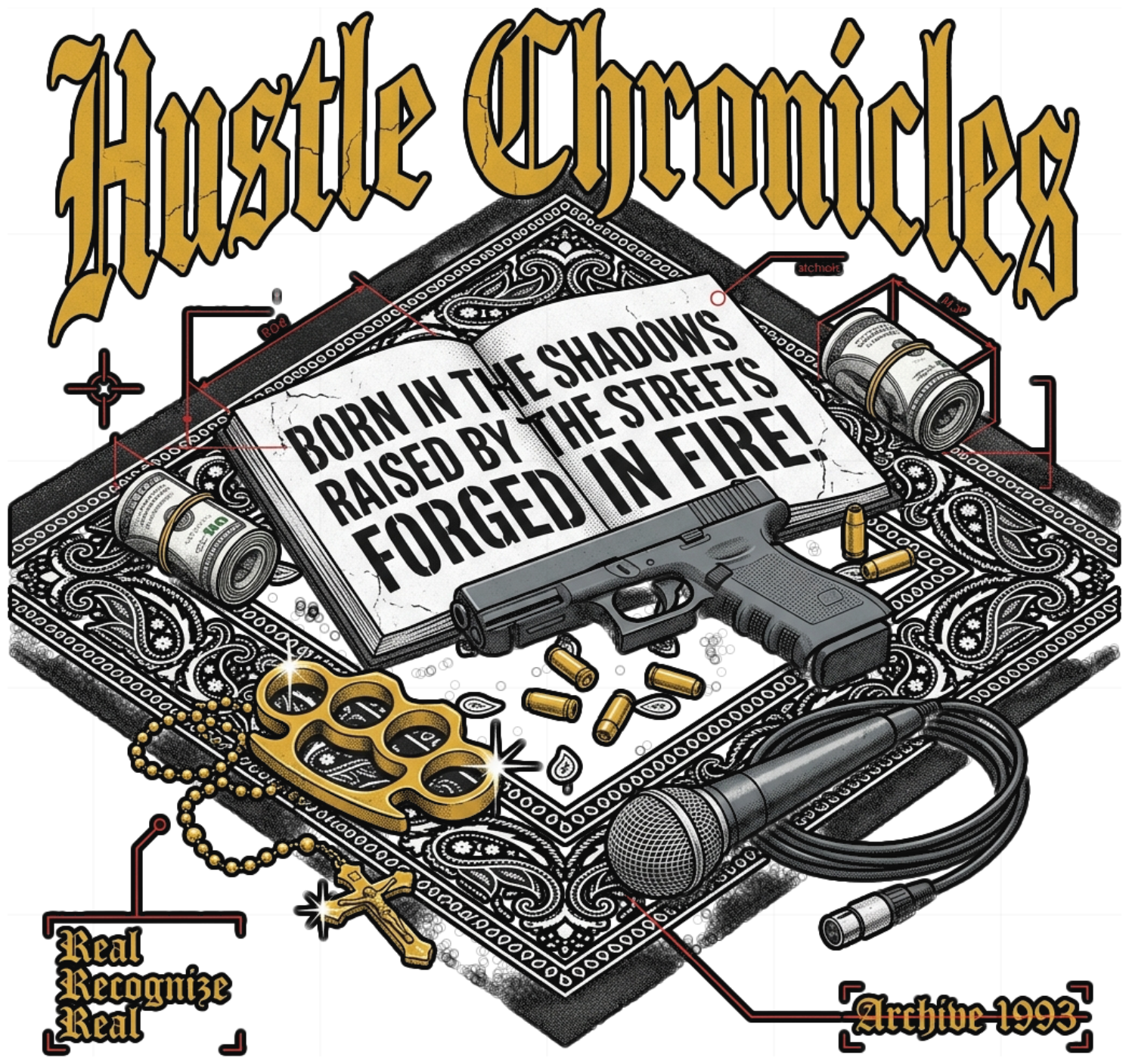 Áo thun Hustle Chronicles Streetwear Hip Hop Form Rộng Unisex Vintage Cotton Cao Cấp - 210826-21-24-KOM