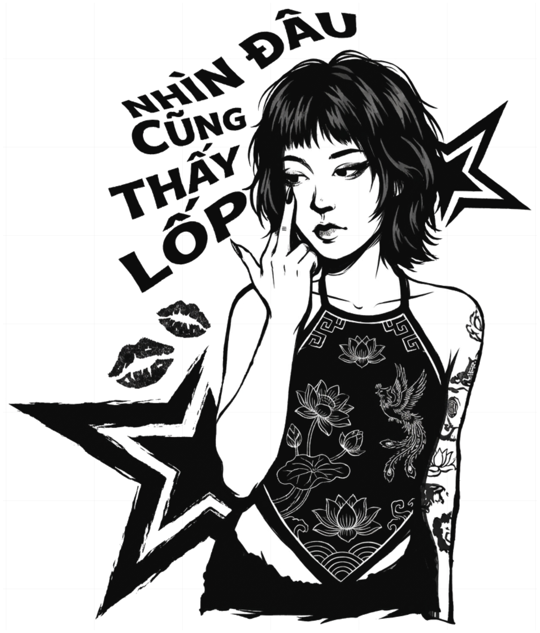 Áo Thun Graphic Tattoo Girl Unisex Form Rộng Streetwear vietnam.yo - 211026-09-15-WLE