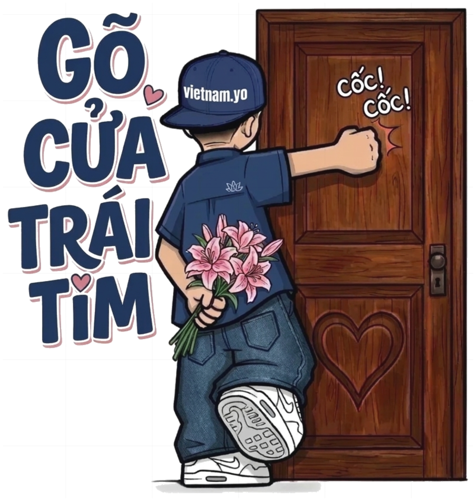 Áo Thun Gõ Cửa Trái Tim Unisex Form Rộng Streetwear Graphic Tee vietnam.yo - 211026-10-40-GSS