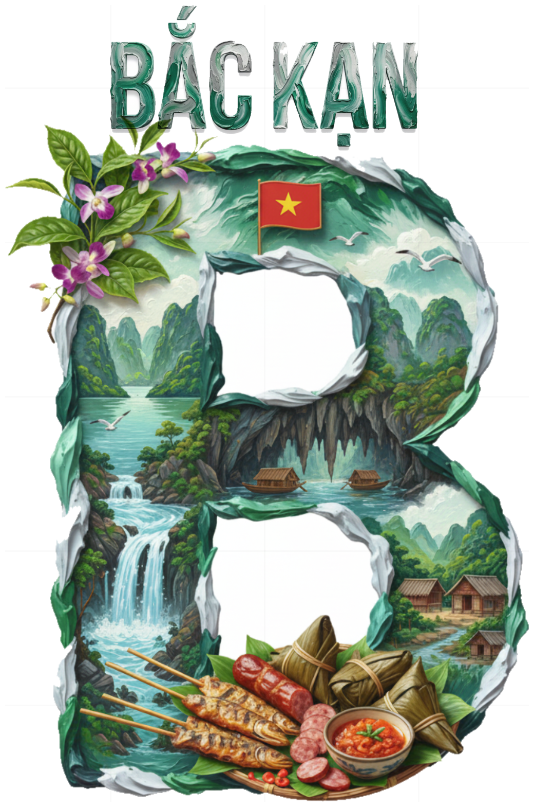 Áo Thun Unisex Bắc Kạn - Thiết Kế Chữ B Hồ Ba Bể Độc Đáo Slogan Design Form Rộng Cotton 100% Cực Chất Vi Vu 220426-09-57-HYL