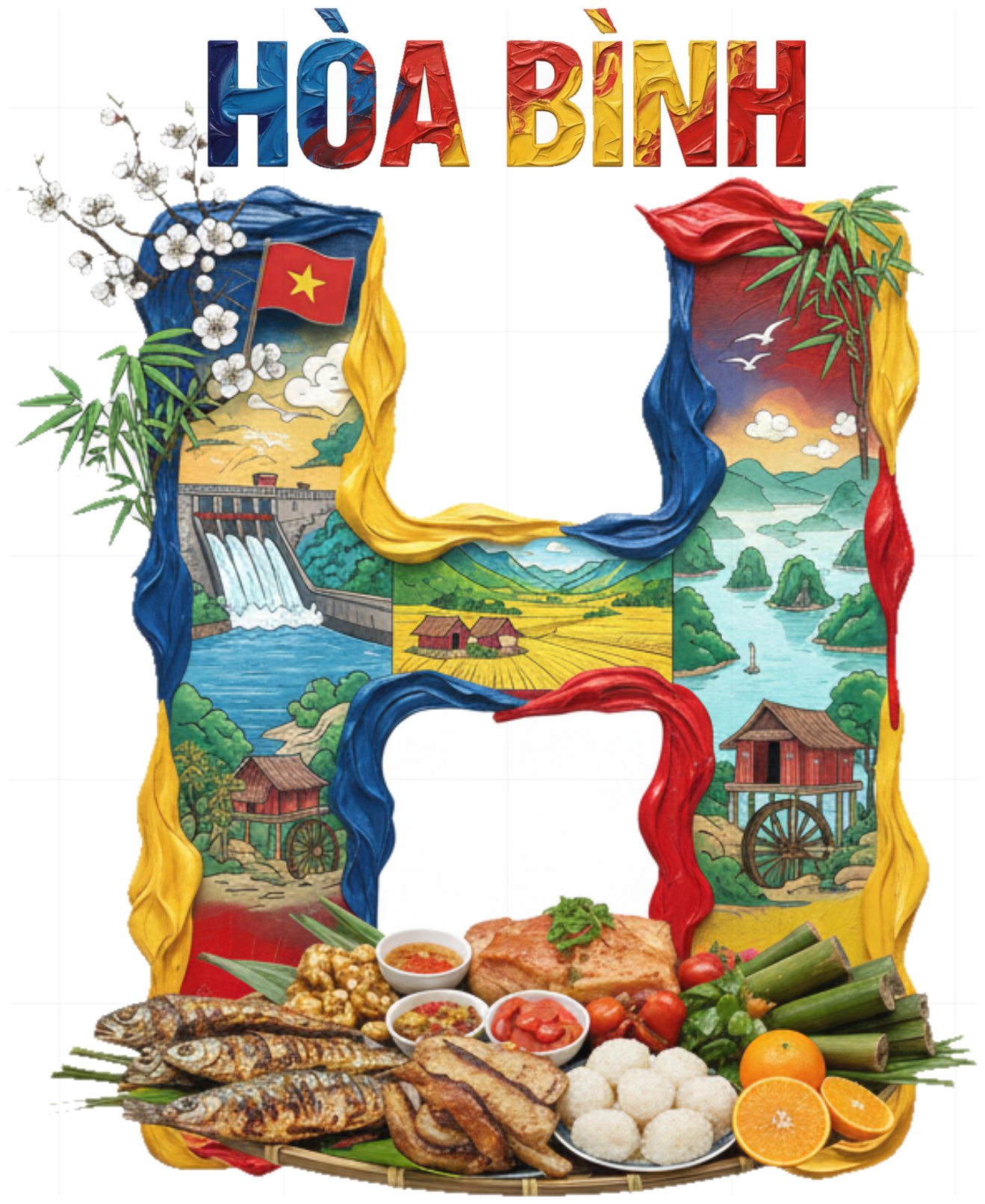 Áo Thun Unisex In Hình HÒA BÌNH Design - Cotton Cao Cấp Co Giãn 4 Chiều - Thời Trang Du Lịch Mai Châu Thủy Điện - 220426-10-01-BZS