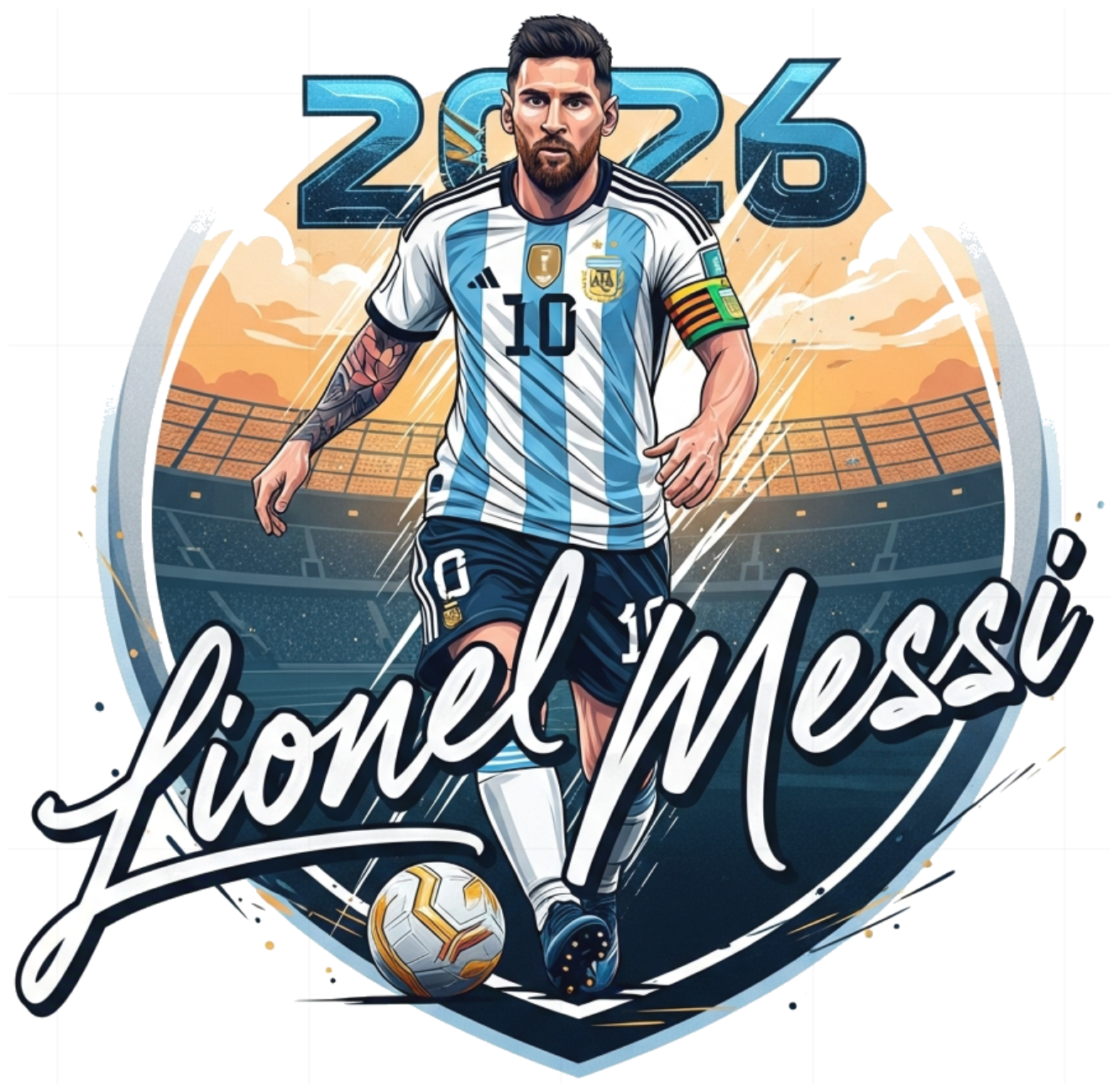 Áo Thun Messi World Cup 2026 - Áo Phông Trắng Unisex Chữ Ký Lionel Messi Cực Chất Form Rộng Cotton Cao Cấp 220526-14-00-CLC