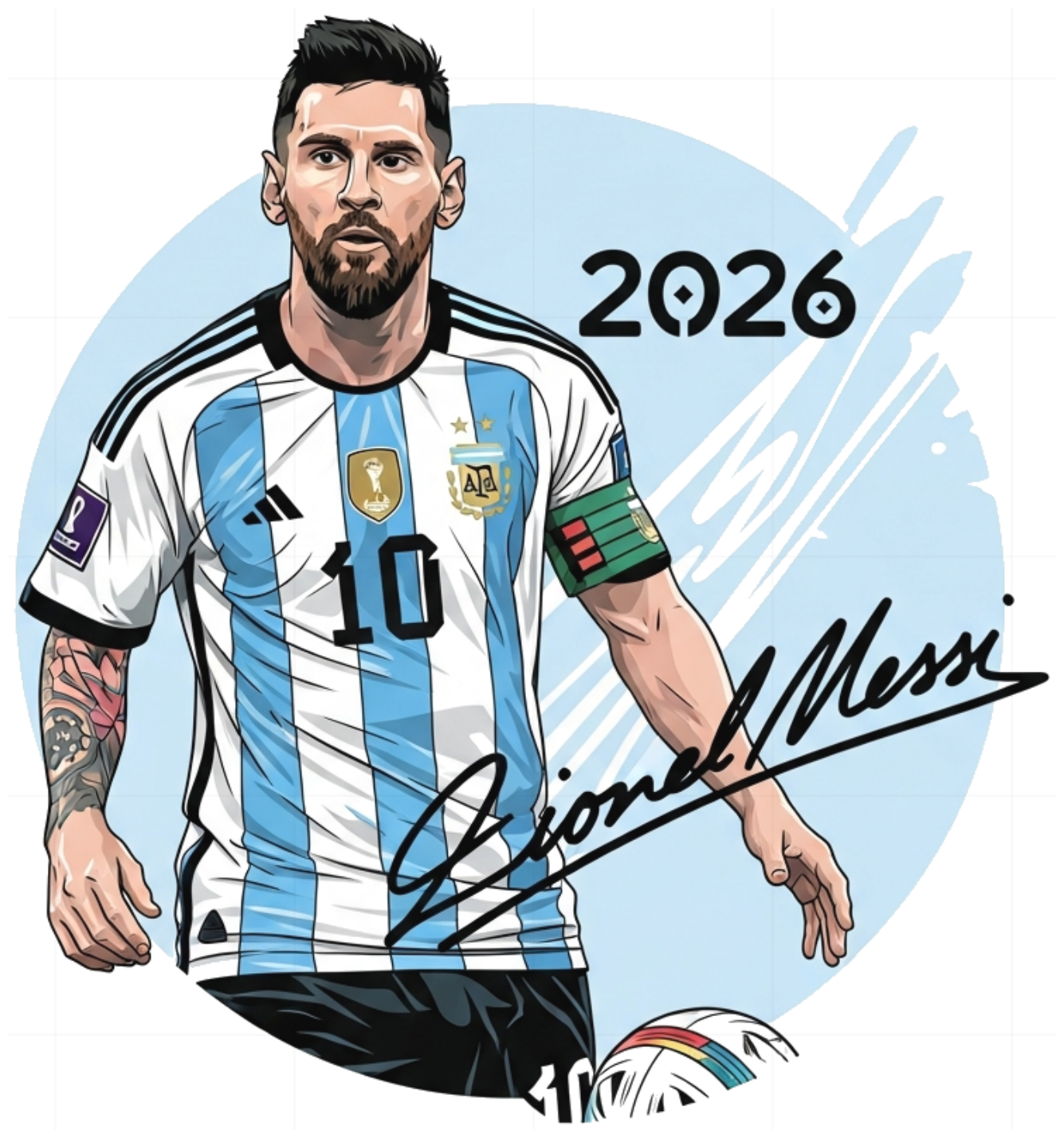 Áo Thun Lionel Messi World Cup 2026 Unisex Cotton 100% Co Giãn 4 Chiều Form Rộng Oversize In Chữ Ký Tay Messi Cực Chất - 220526-14-00-JAL