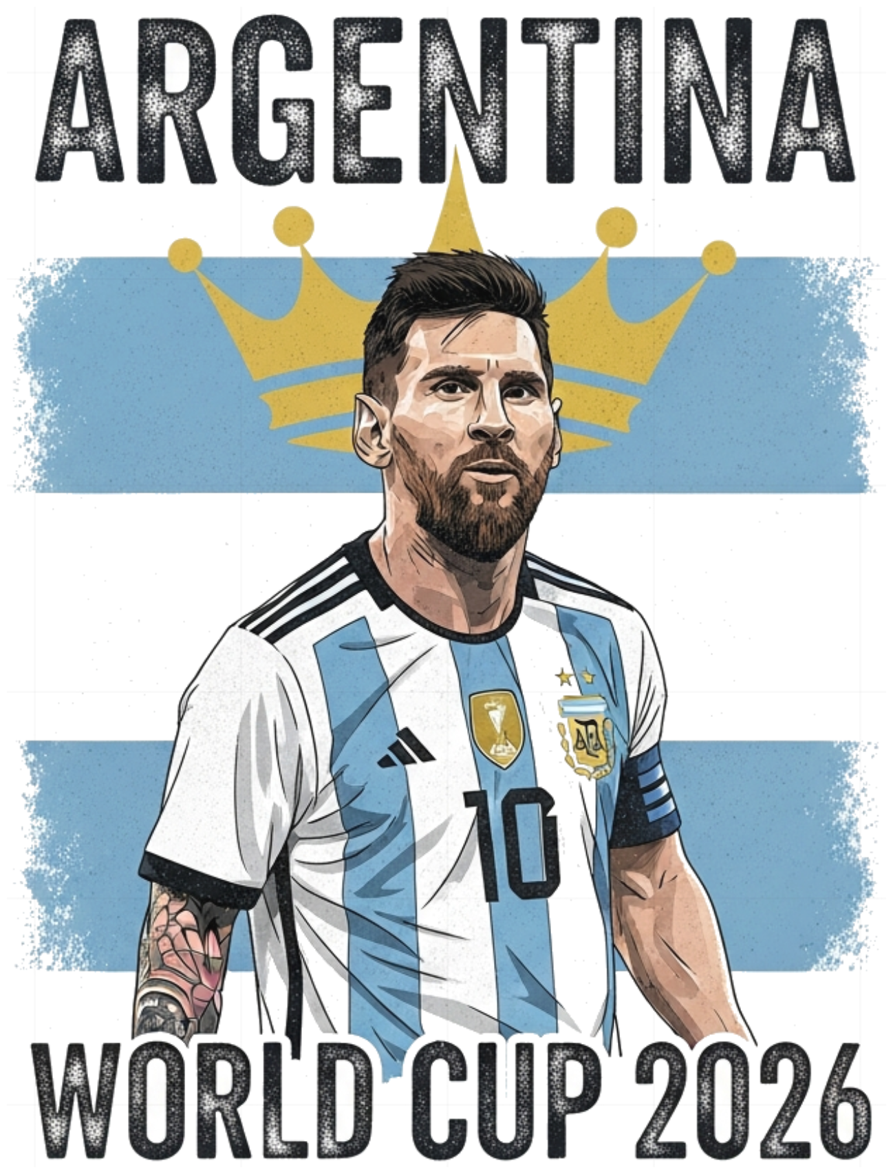 Áo Thun Argentina Messi World Cup 2026 Cao Cấp - 220526-14-12-VSA