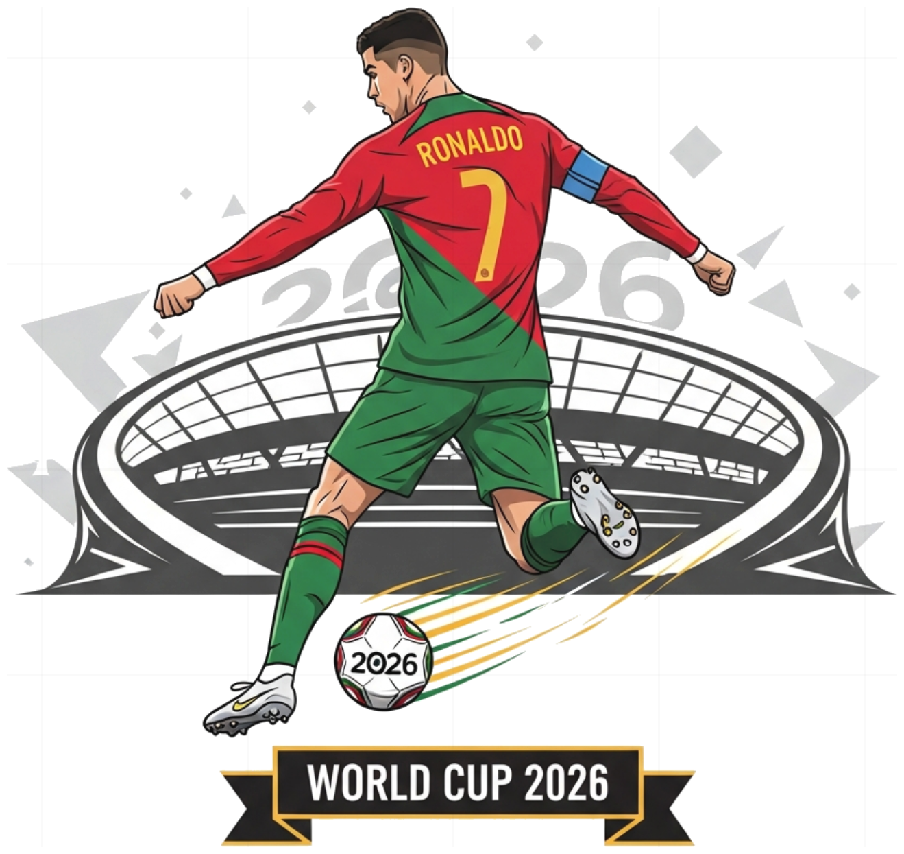 Áo Thun Unisex Form Rộng Cristiano Ronaldo CR7 World Cup 2026 Portugal Đỉnh Chóp Chất Cotton Co Giãn - 220526-14-25-HWE