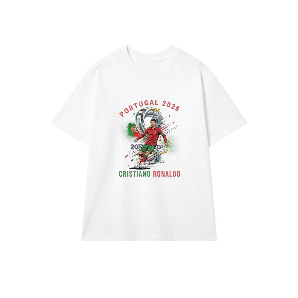 Áo Thun CR7 Cristiano Ronaldo World Cup 2026 Đội Tuyển Bồ Đào Nha Cotton Unisex Form Rộng Oversize Streetwear Cực Chất - 220526-14-25-WSK