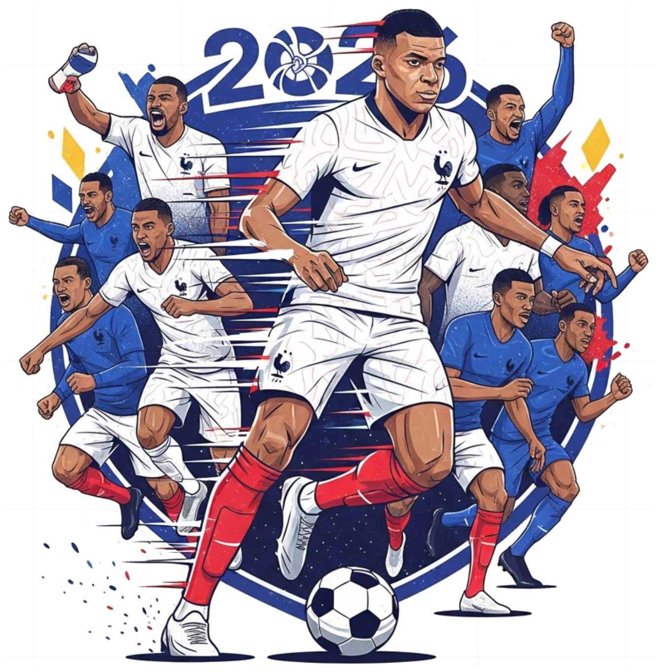 Áo Thun Trắng Unisex MBAPPE Đội Tuyển Pháp World Cup 2026 Form Rộng Cotton 100% Cực Chất Streetwear - 220526-14-26-ZGR