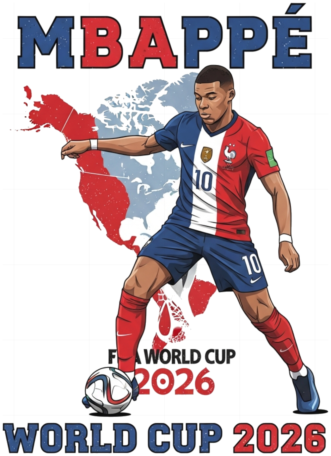 Áo Thun Unisex Form Rộng Kylian Mbappé World Cup 2026 Đội Tuyển Pháp Slogan Design Chất Cotton 100% Thoáng Mát Xu Hướng Thời Trang Bóng Đá Cực Chất - 220526-14-31-KQP
