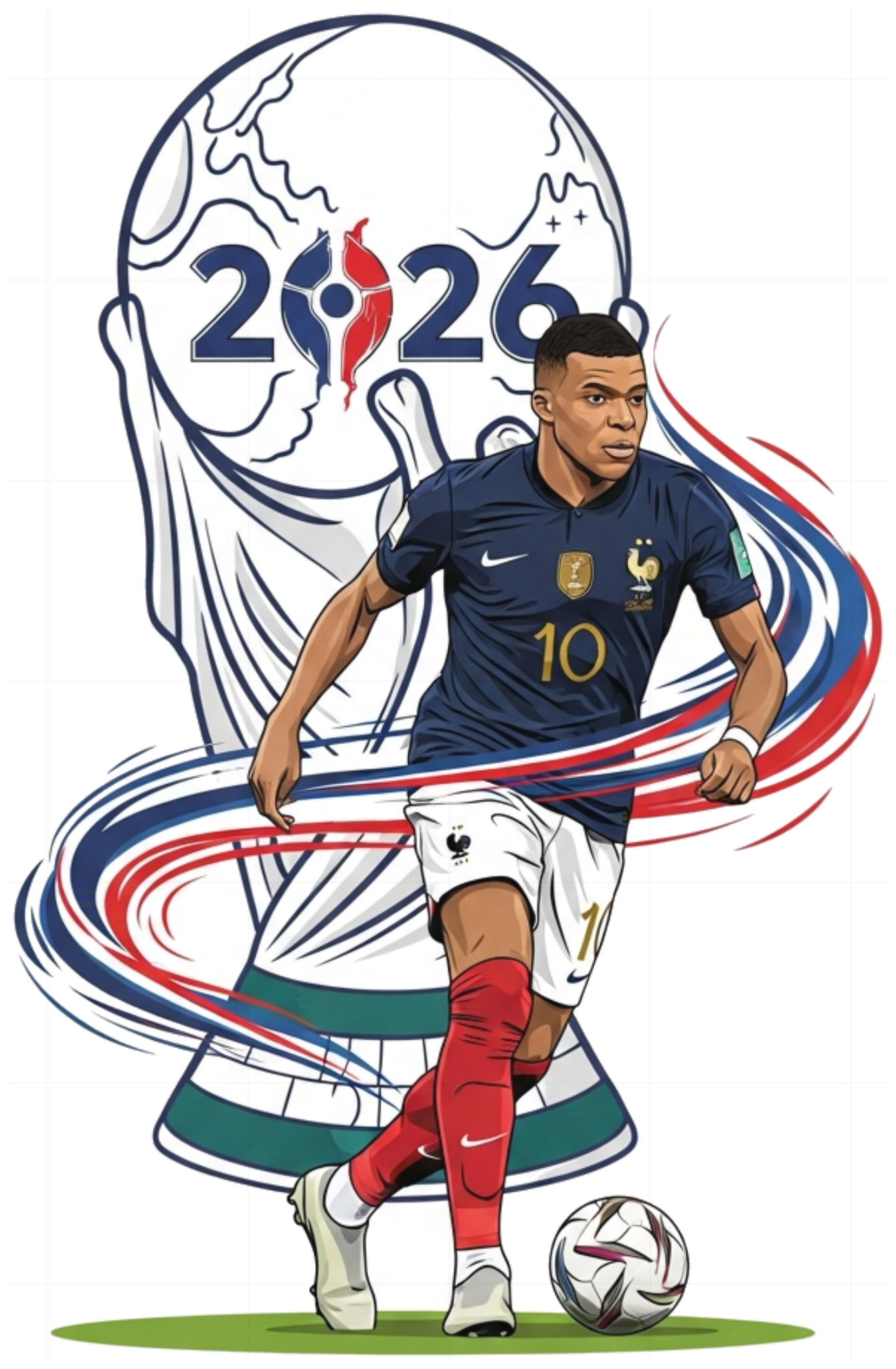 Áo Thun Unisex Kylian Mbappé Đội Tuyển Pháp World Cup 2026 Phông Trắng Cotton Co Giãn 4 Chiều Form Rộng Thoáng Mát Trend Thể Thao - 220526-14-48-UTI