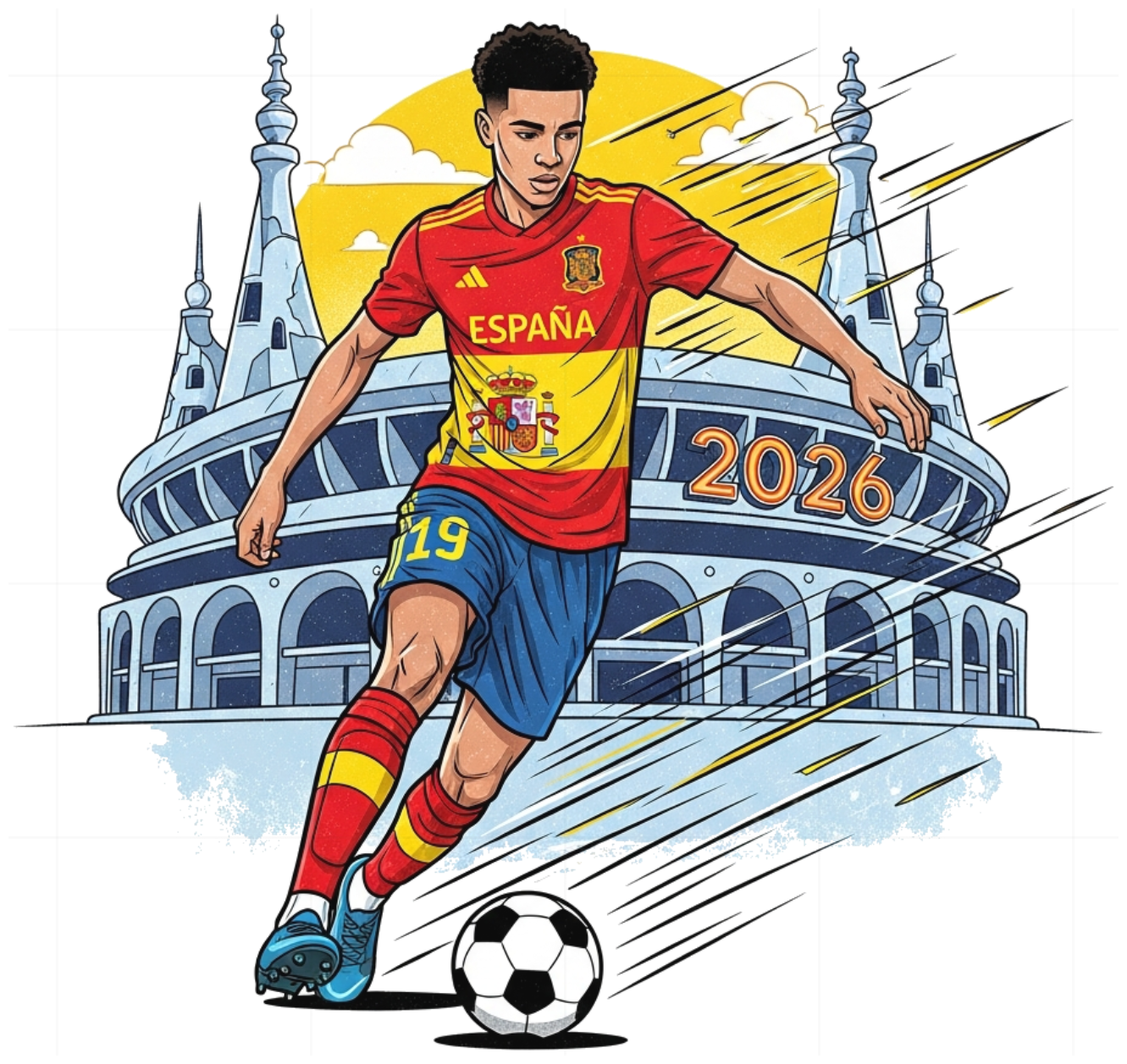 Áo Thun Unisex Trắng Form Rộng Lamine Yamal Spain World Cup 2026 - Áo Phông Nam Nữ Cotton Local Brand Cực Chất - 220526-14-57-DAW