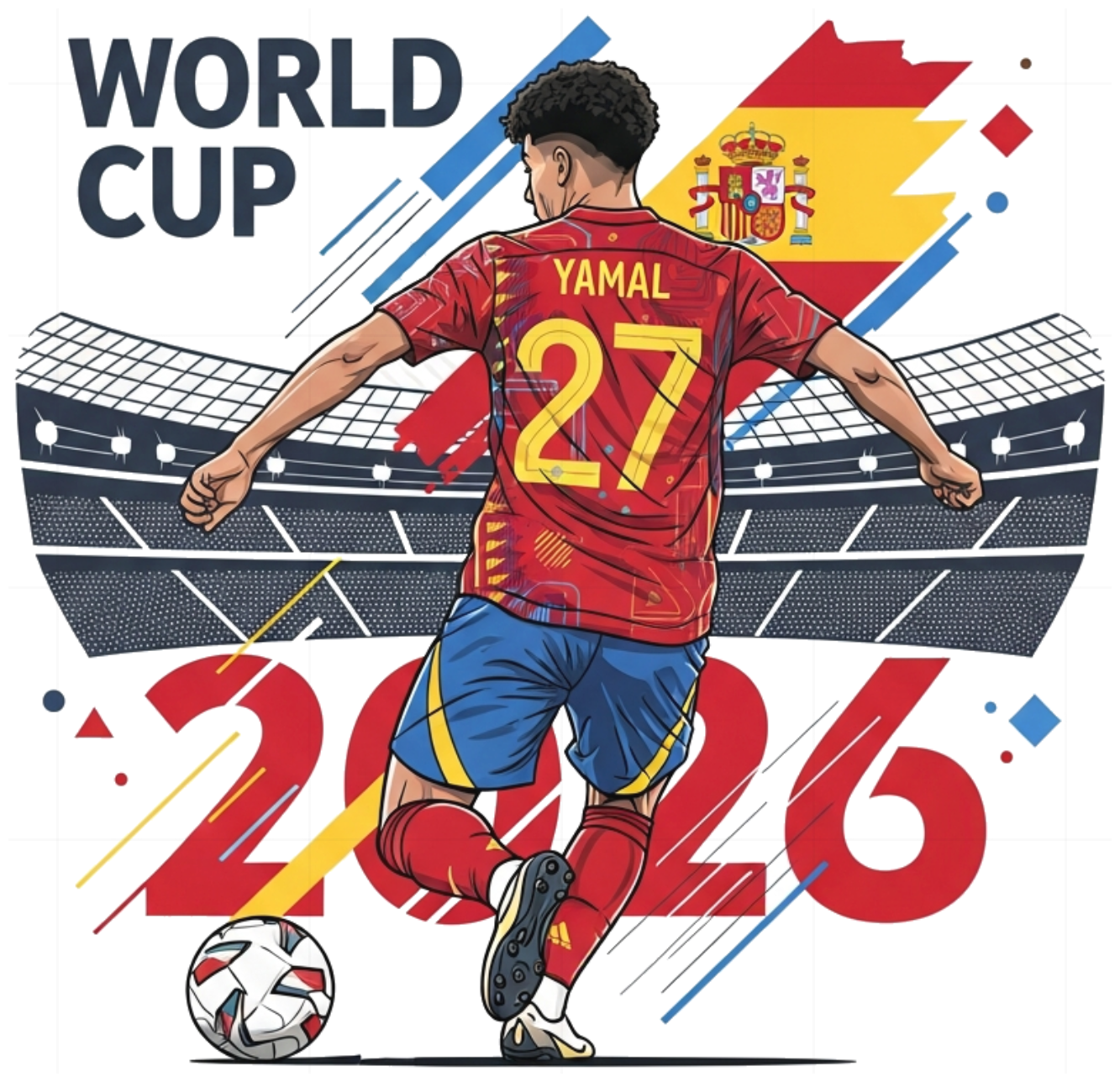 Áo Thun Lamine Yamal Tây Ban Nha World Cup 2026 Unisex Form Rộng Cotton 100% Co Giãn - Thời Trang Xu Hướng Streetwear Cực Chất - 220526-14-57-WBH