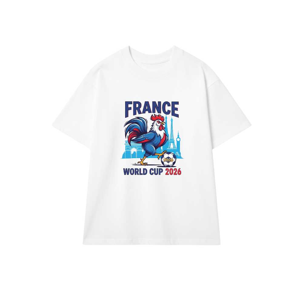 Áo Thun Đội Tuyển Pháp World Cup 2026 Unisex - Áo Phông Trắng Slogan Design Cotton 4 Chiều Form Rộng Local Brand - 220526-15-12-BKU