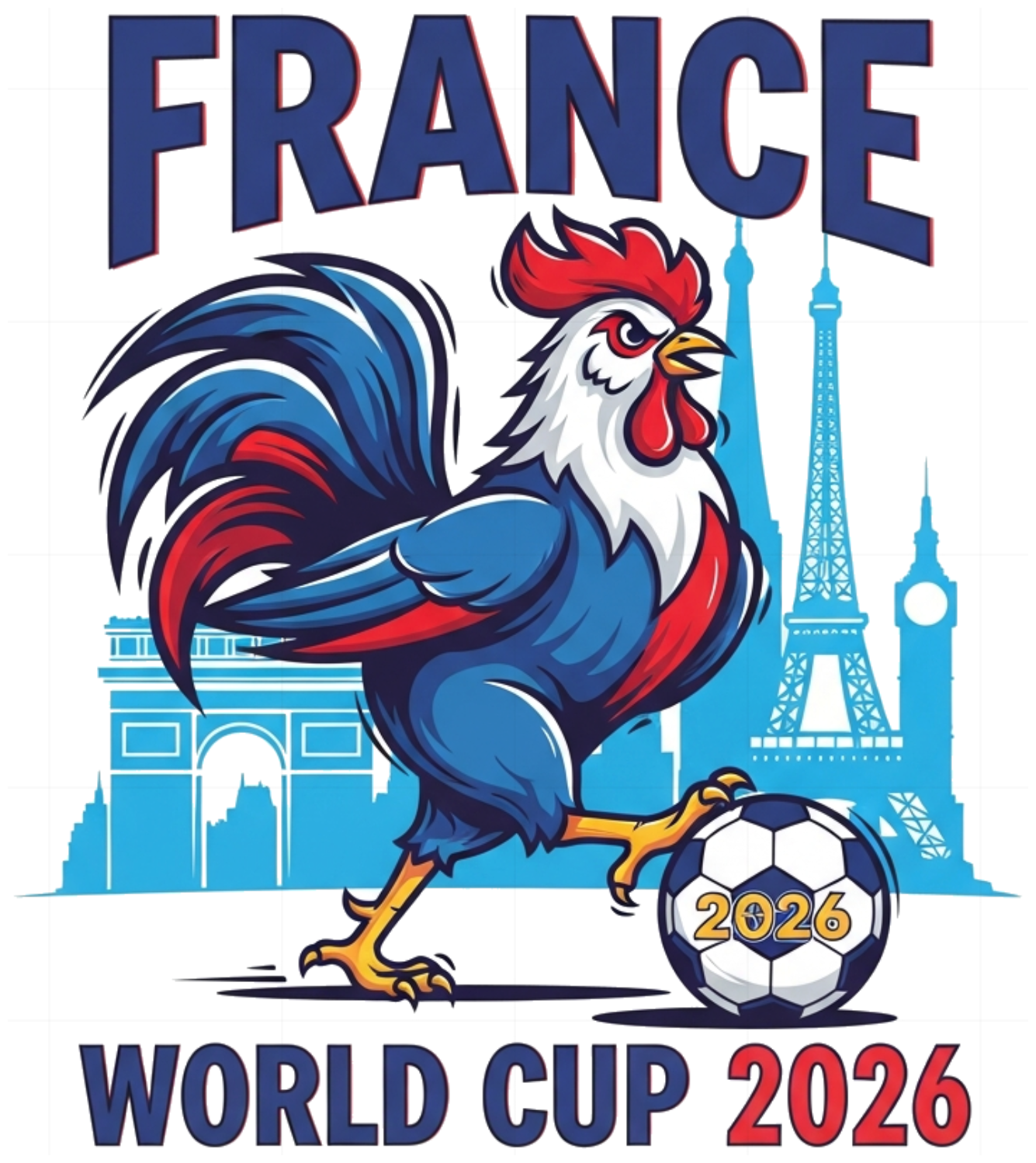 Áo Thun Đội Tuyển Pháp World Cup 2026 Unisex - Áo Phông Trắng Slogan Design Cotton 4 Chiều Form Rộng Local Brand - 220526-15-12-BKU